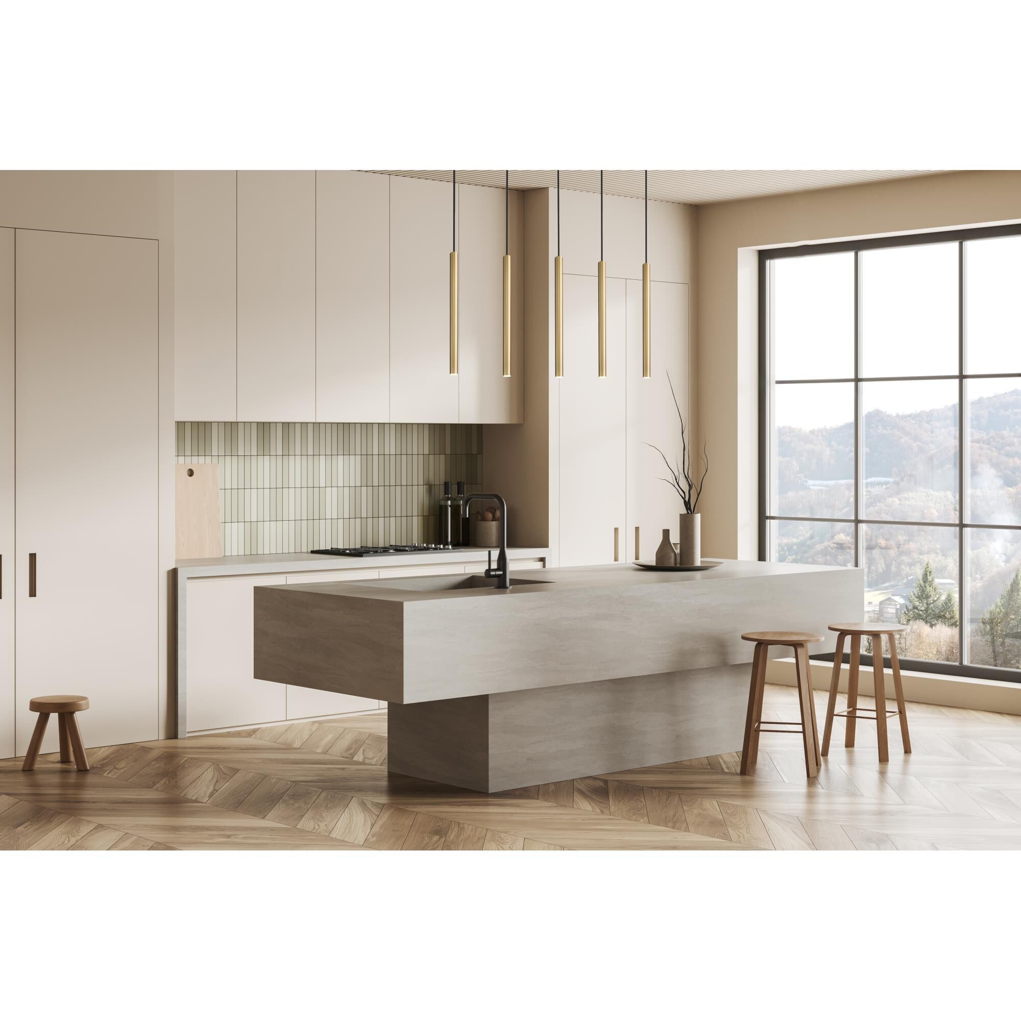 Shown in Modern Gold finish and Modern Gold glass and Modern Gold shade