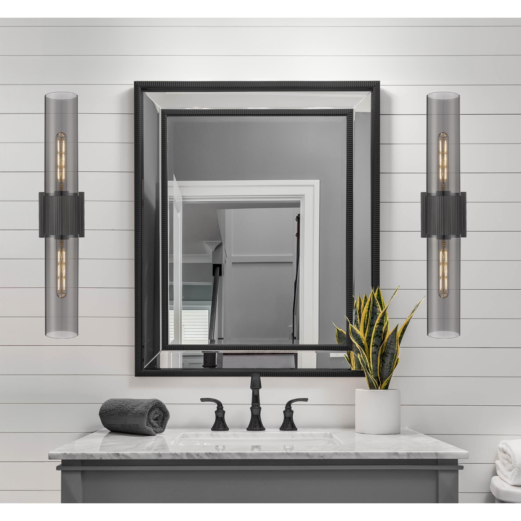 Shown in Matte Black finish and Plated Smoke glass