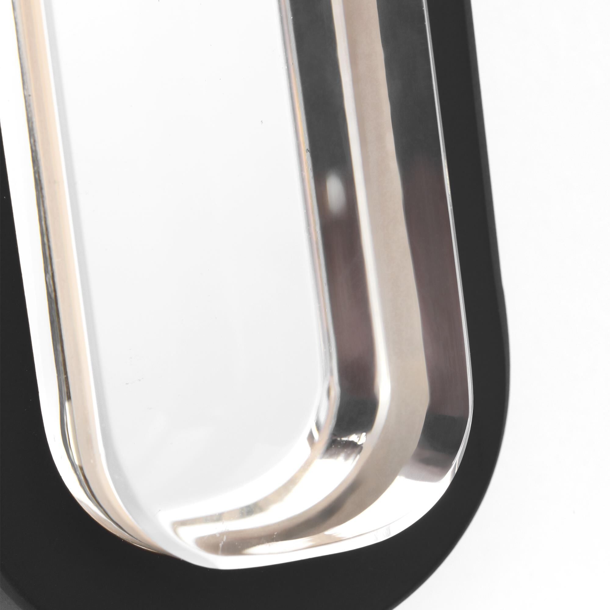 Shown in Nightshade Black finish and Clear Crystal glass