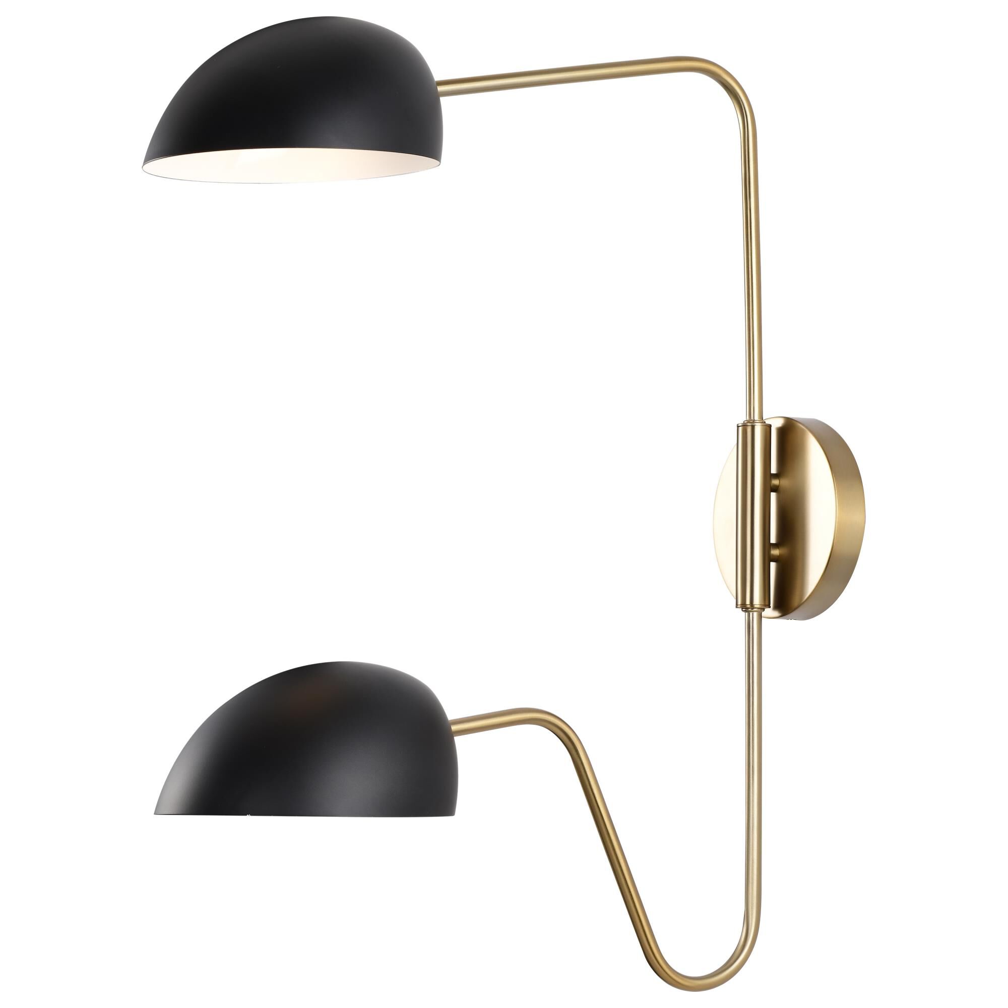 Shown in Matte Black and Burnished Brass finish