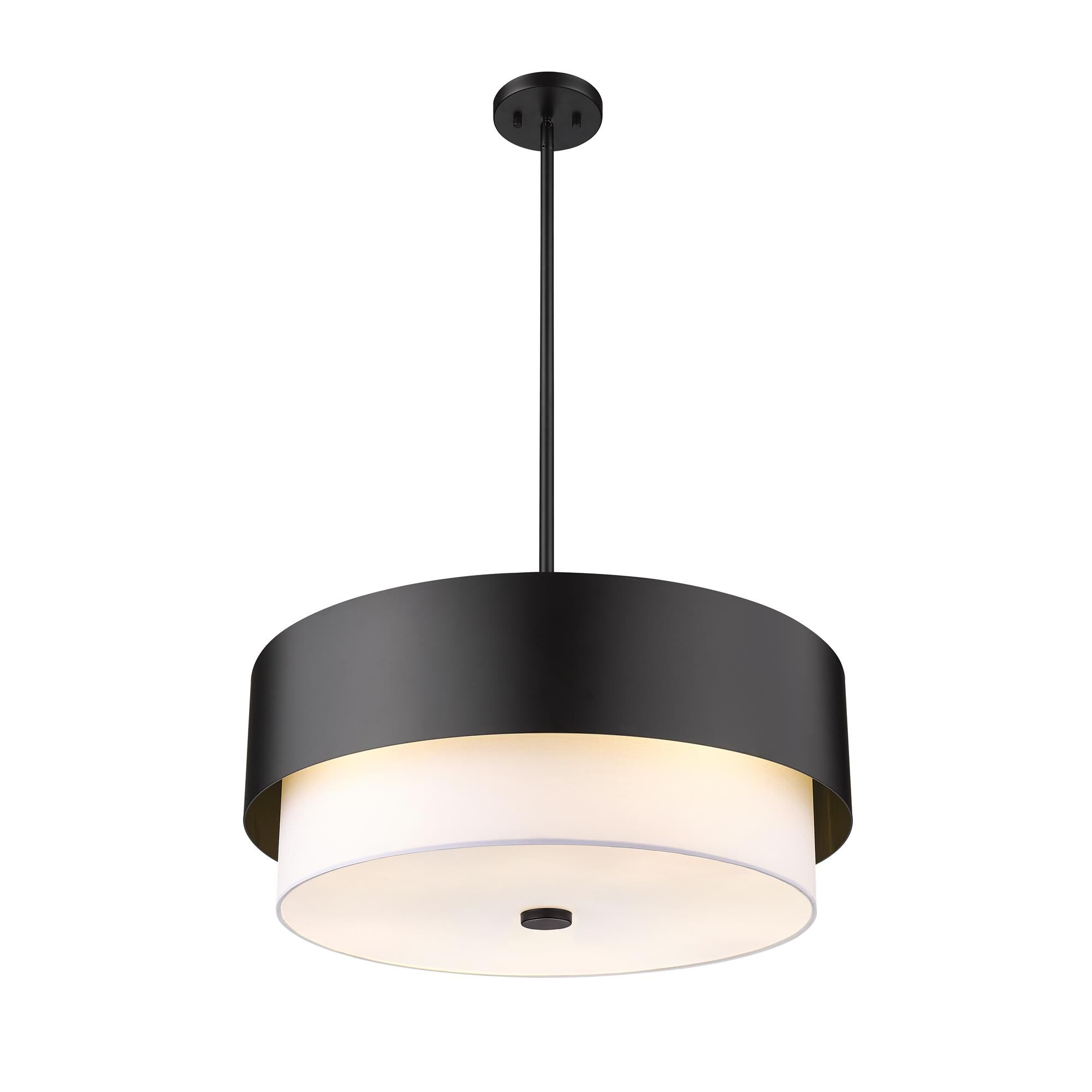 Shown in Matte Black finish and White glass
