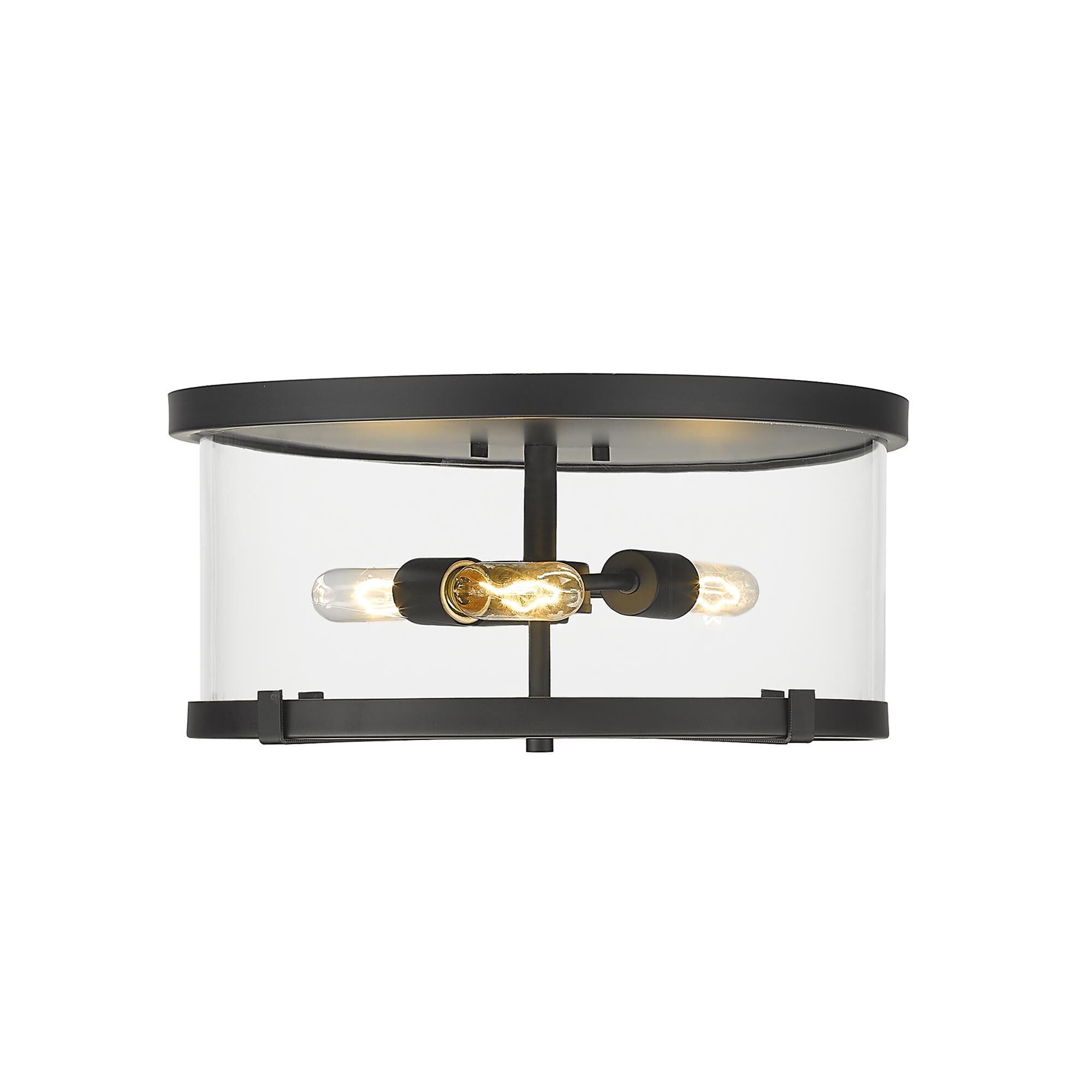 Shown in Matte Black finish and Glass shade