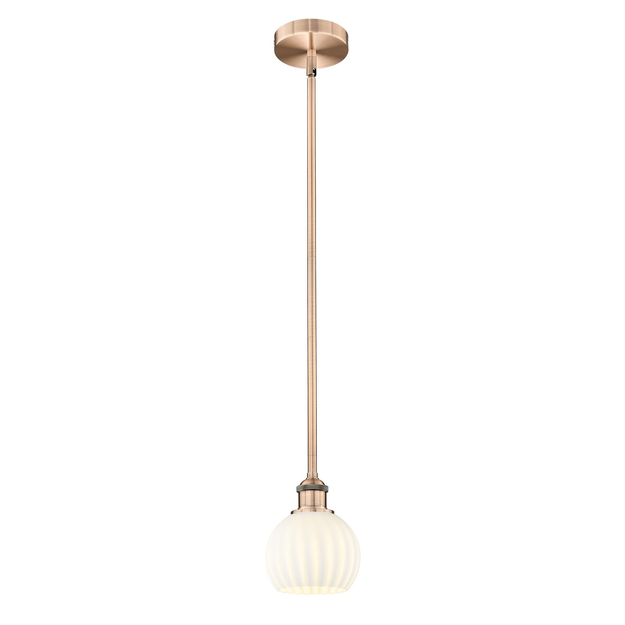 Shown in Antique Copper finish and White Venetian glass