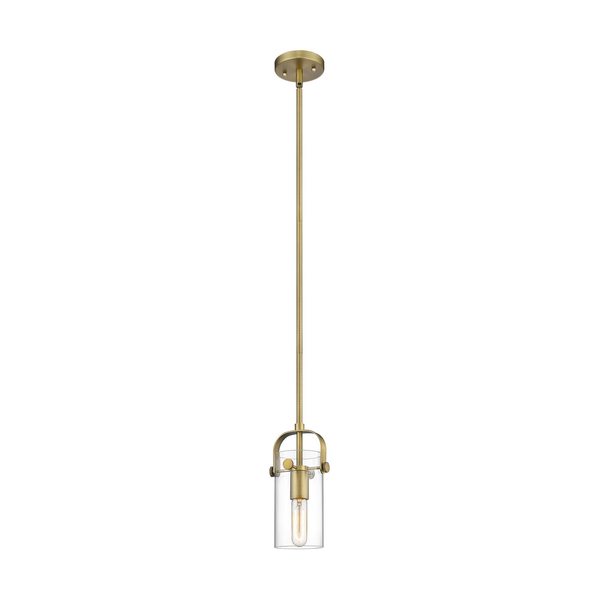 Shown in Brushed Brass finish and Clear glass