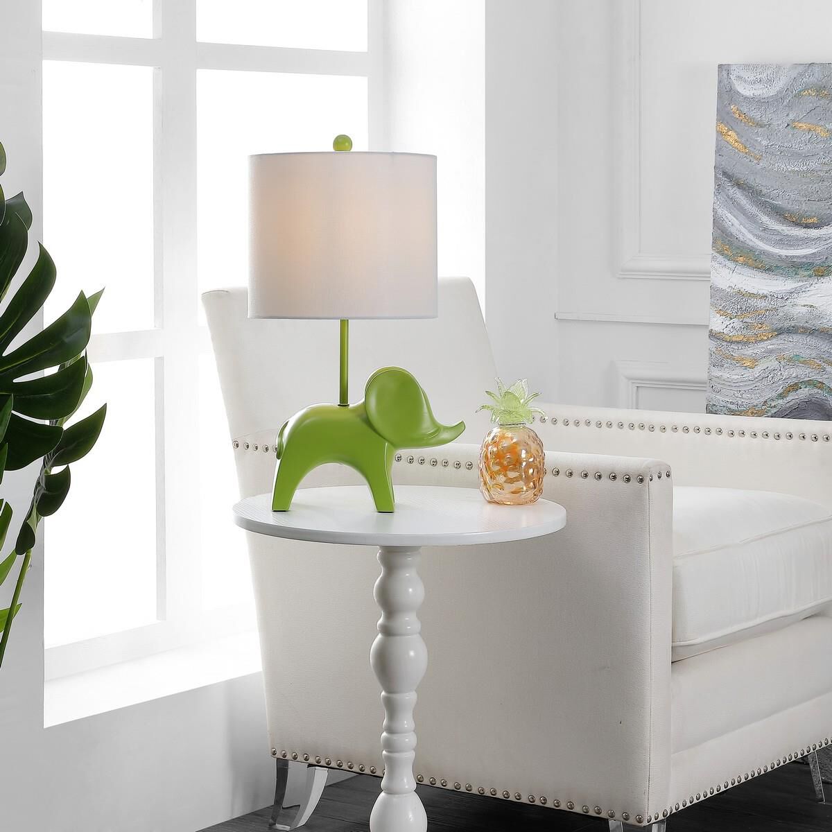 Shown in Green finish and White Cotton shade