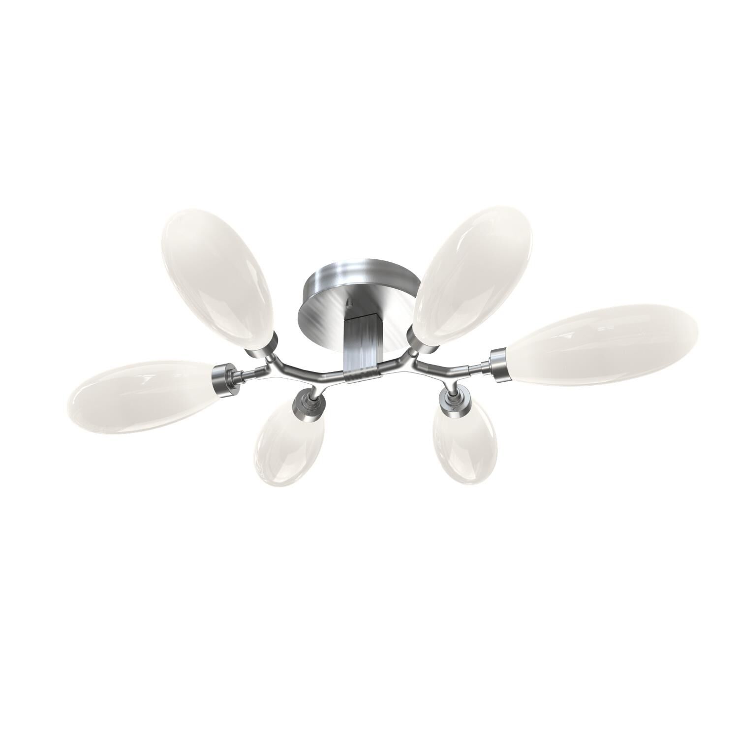 Shown in Satin Nickel finish and White Lens glass