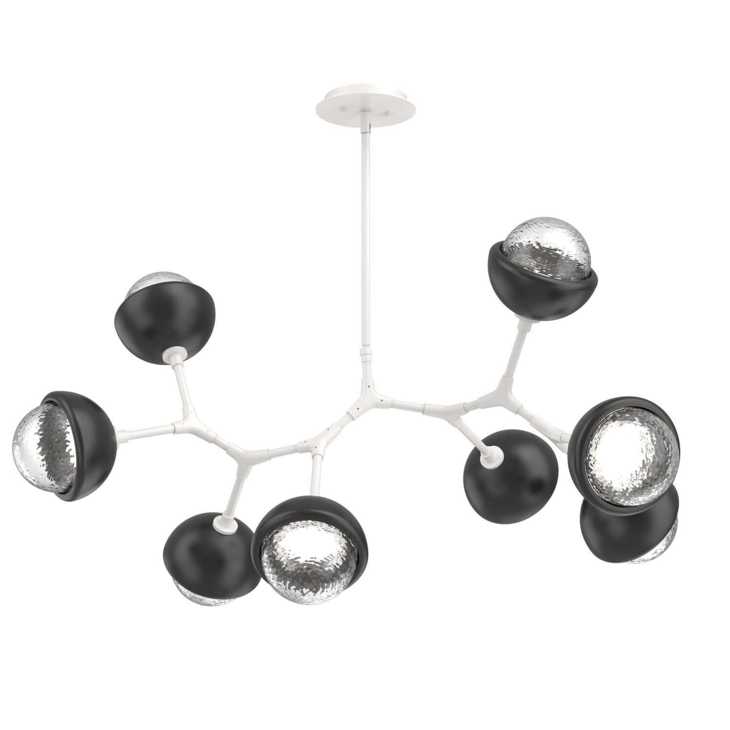 Shown in Salt White finish and Clear glass and Matte Black accent