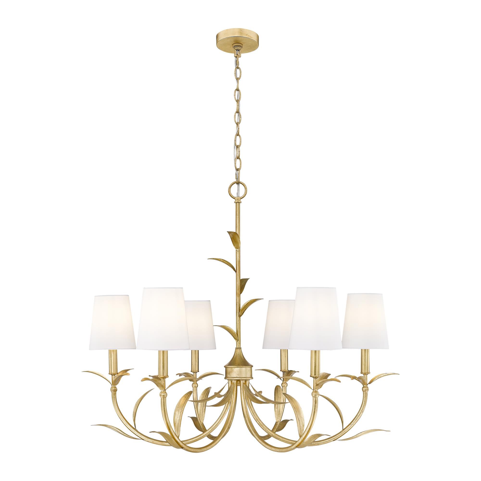Shown in Gold Leaf finish and White glass