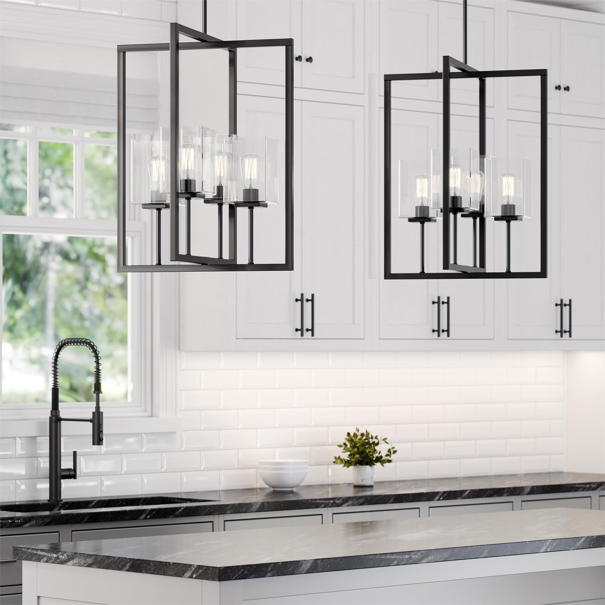 Shown in Midnight Black finish and Clear glass