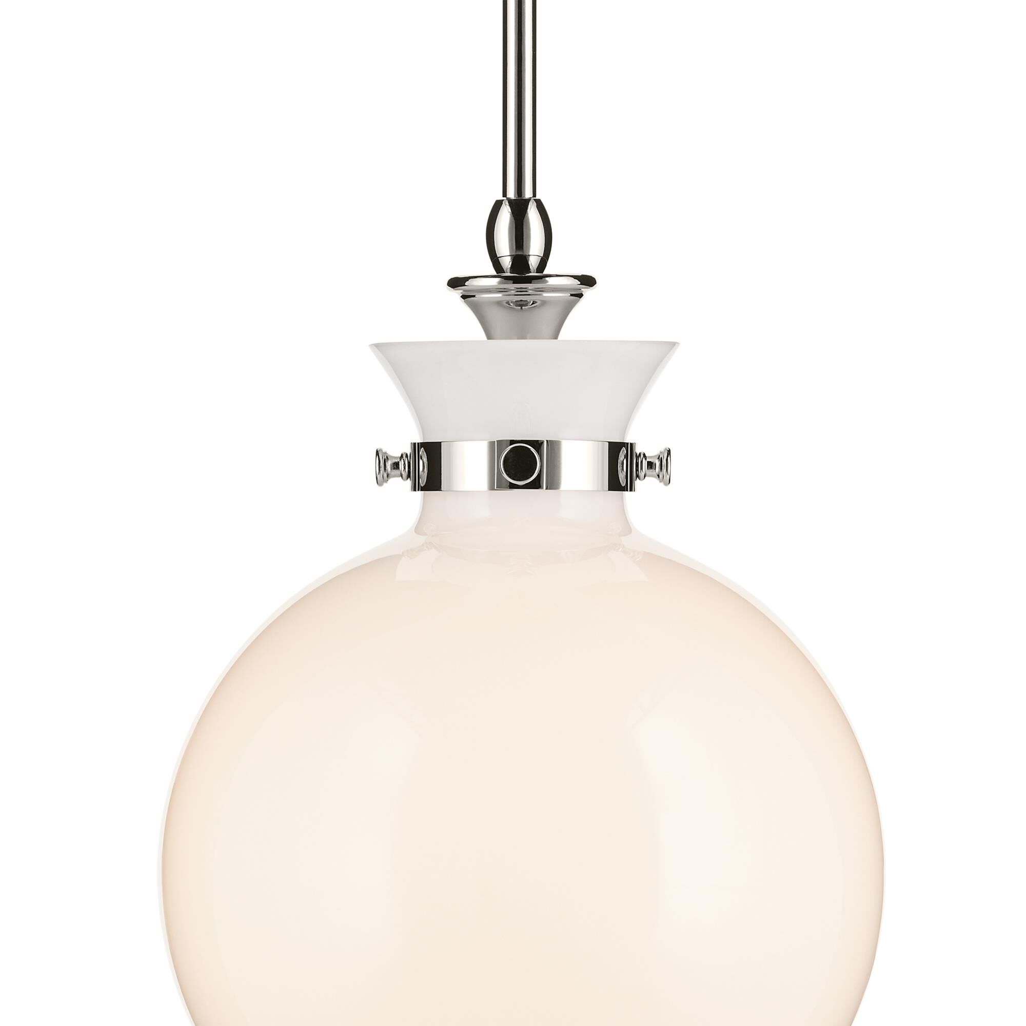 Shown in Polished Nickel finish and Opal glass