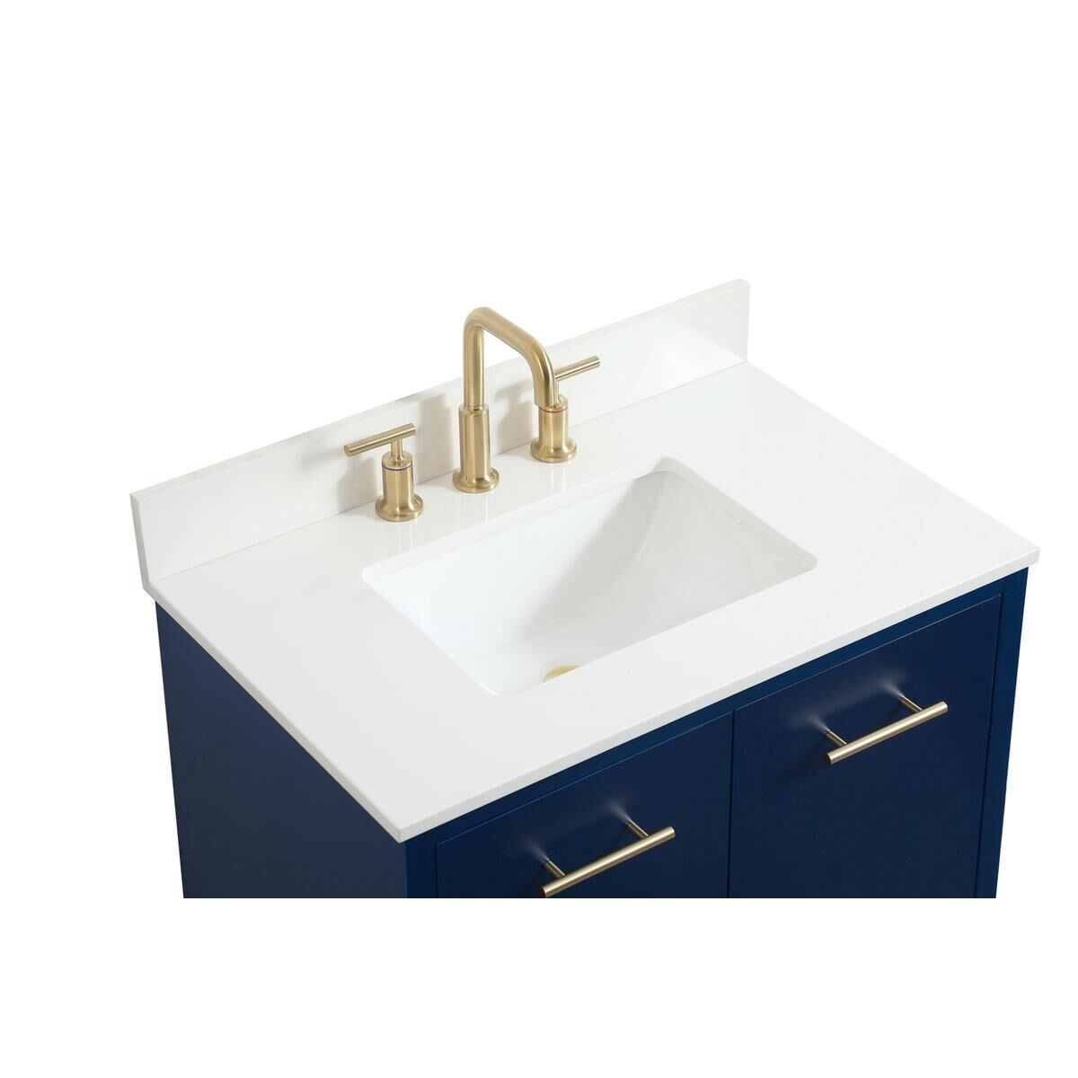 Shown in Blue finish and Backsplash accent