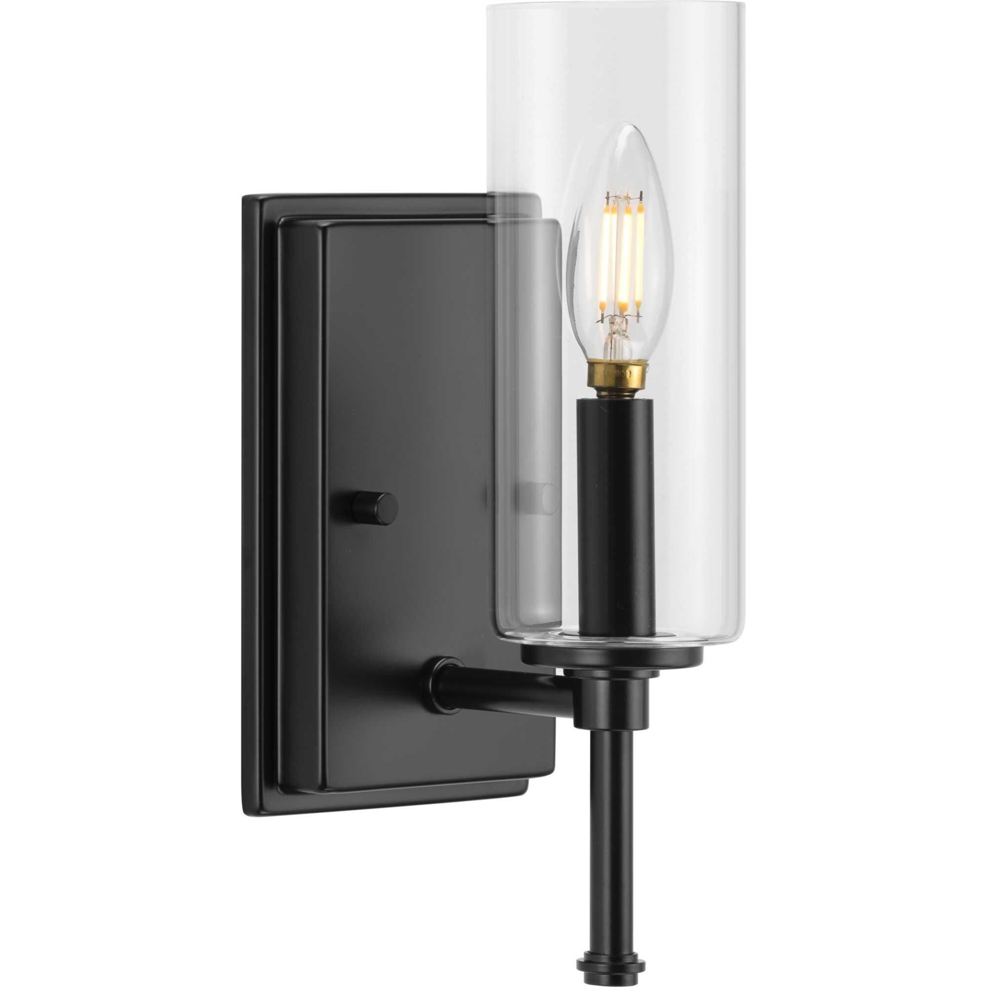 Shown in Matte Black finish and Clear glass