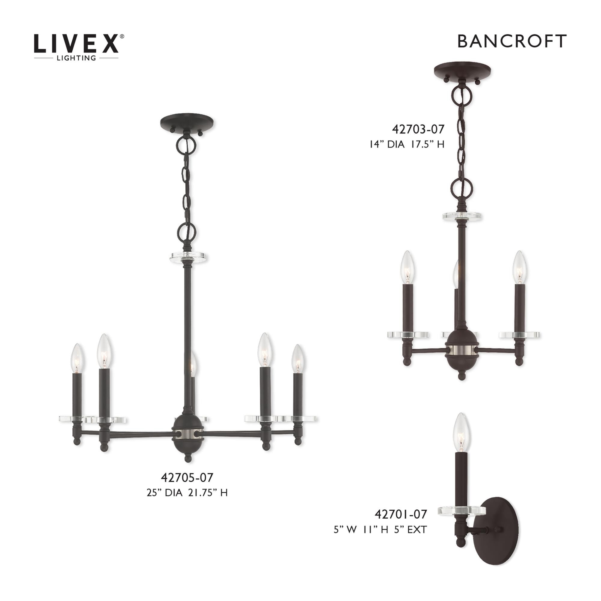 Bancroft 3 Light Mini Chandelier by Livex Lighting