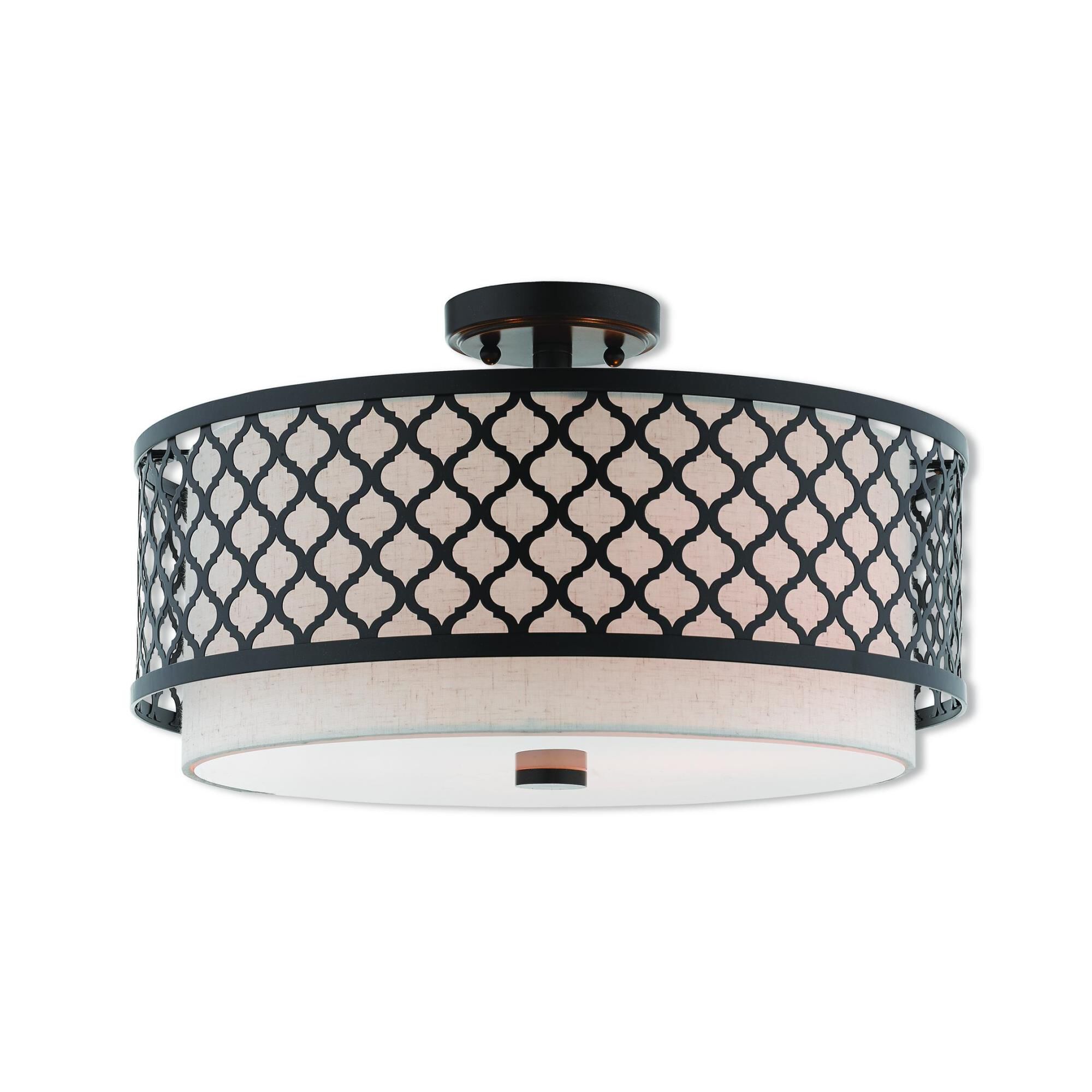 Arabesque 18 Inch 3 Light Semi Flush Mount by Livex Lighting