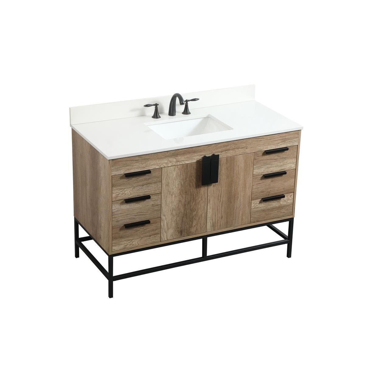 Shown in Natural Oak finish and With Backsplash accent