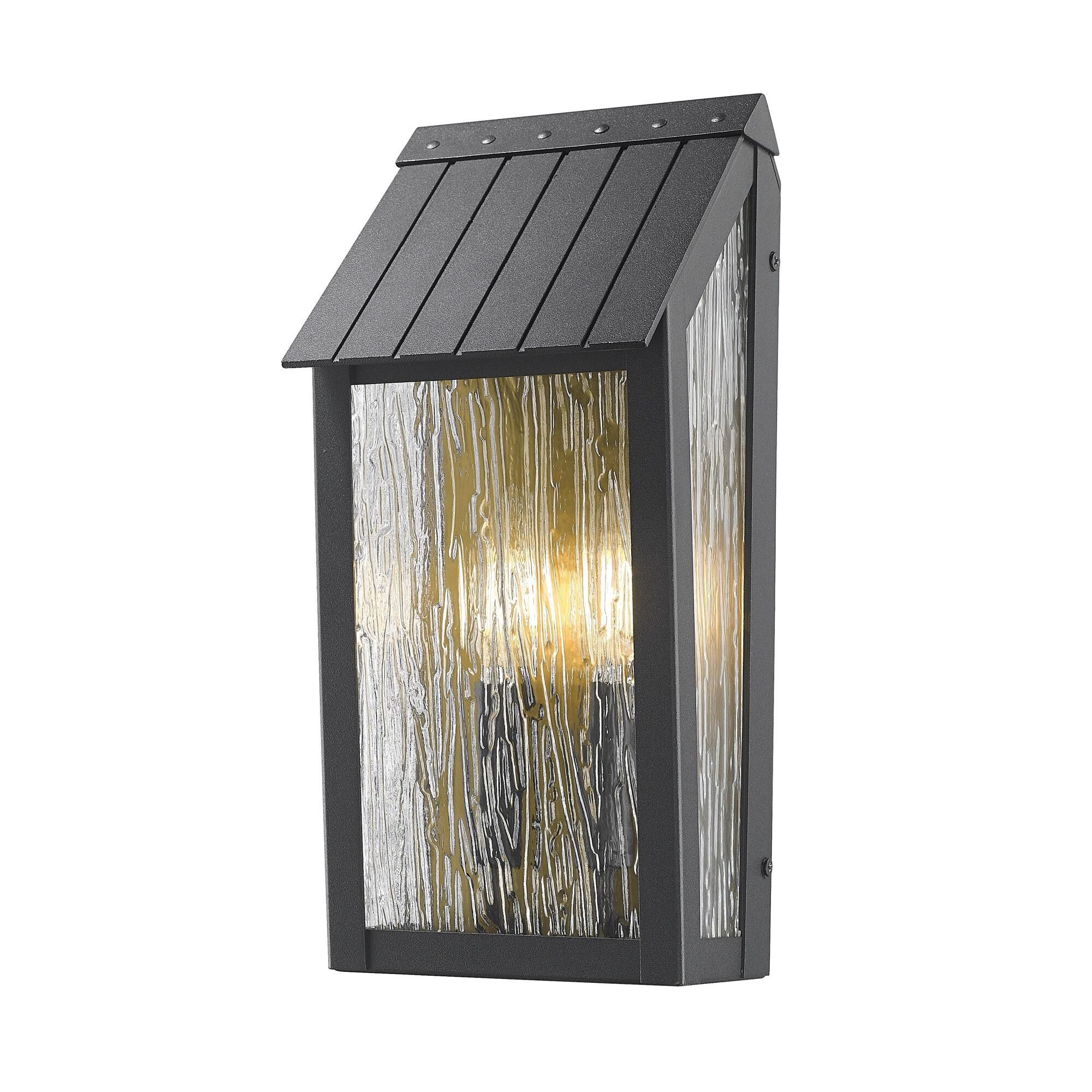 Shown in Black finish and Clear Rain ware glass