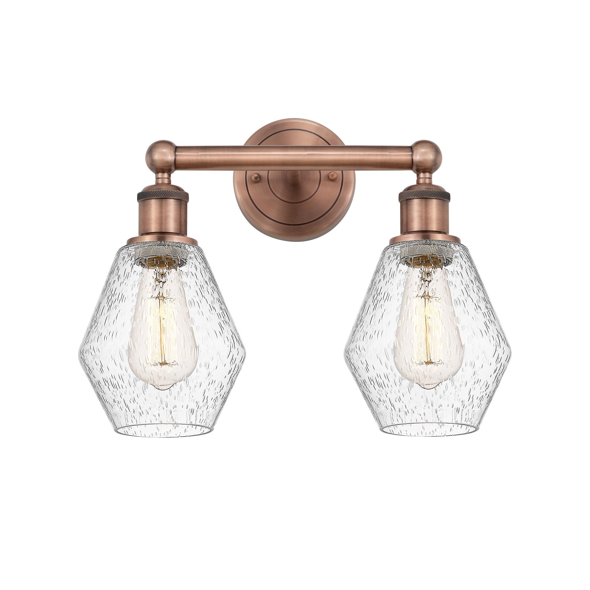 Shown in Antique Copper finish and Seedy glass