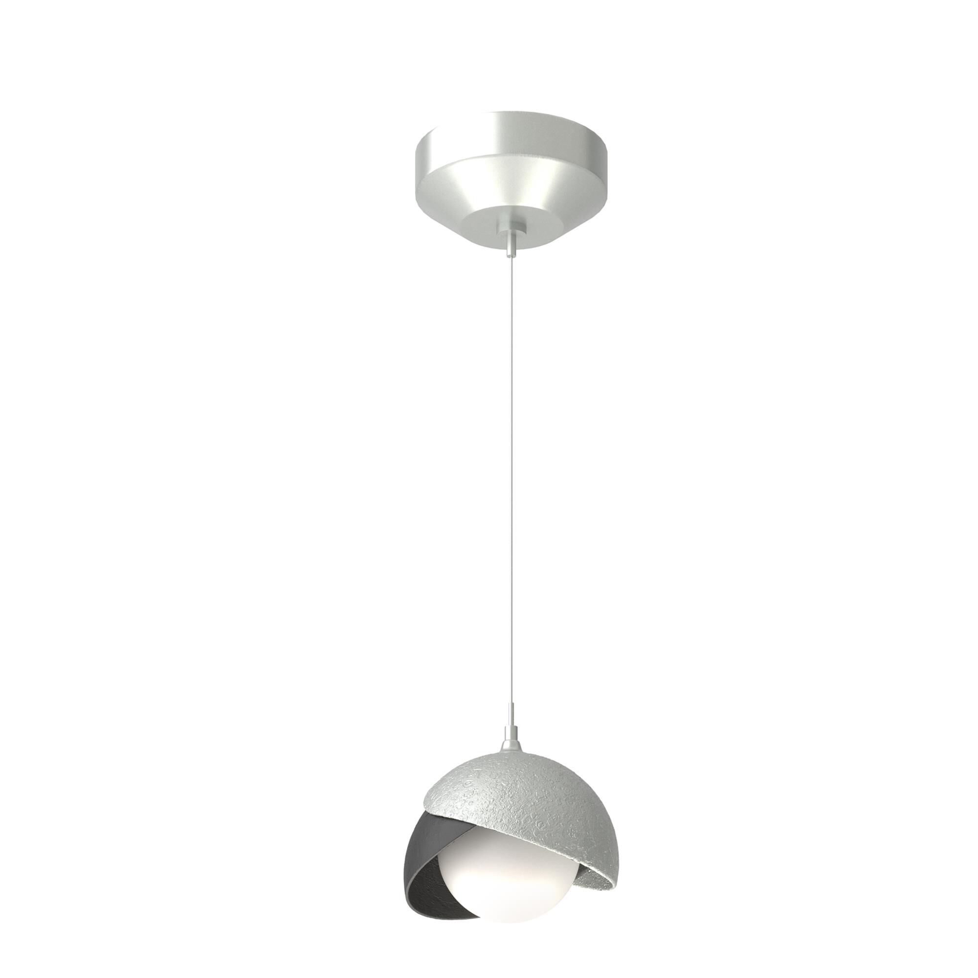 Shown in Vintage Platinum finish and Opal glass and Black  accent