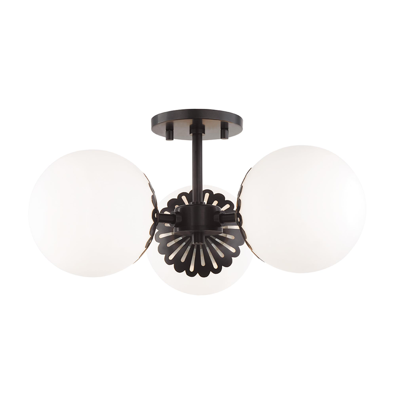 Paige 16 Inch 3 Light Semi Flush Mount by Mitzi