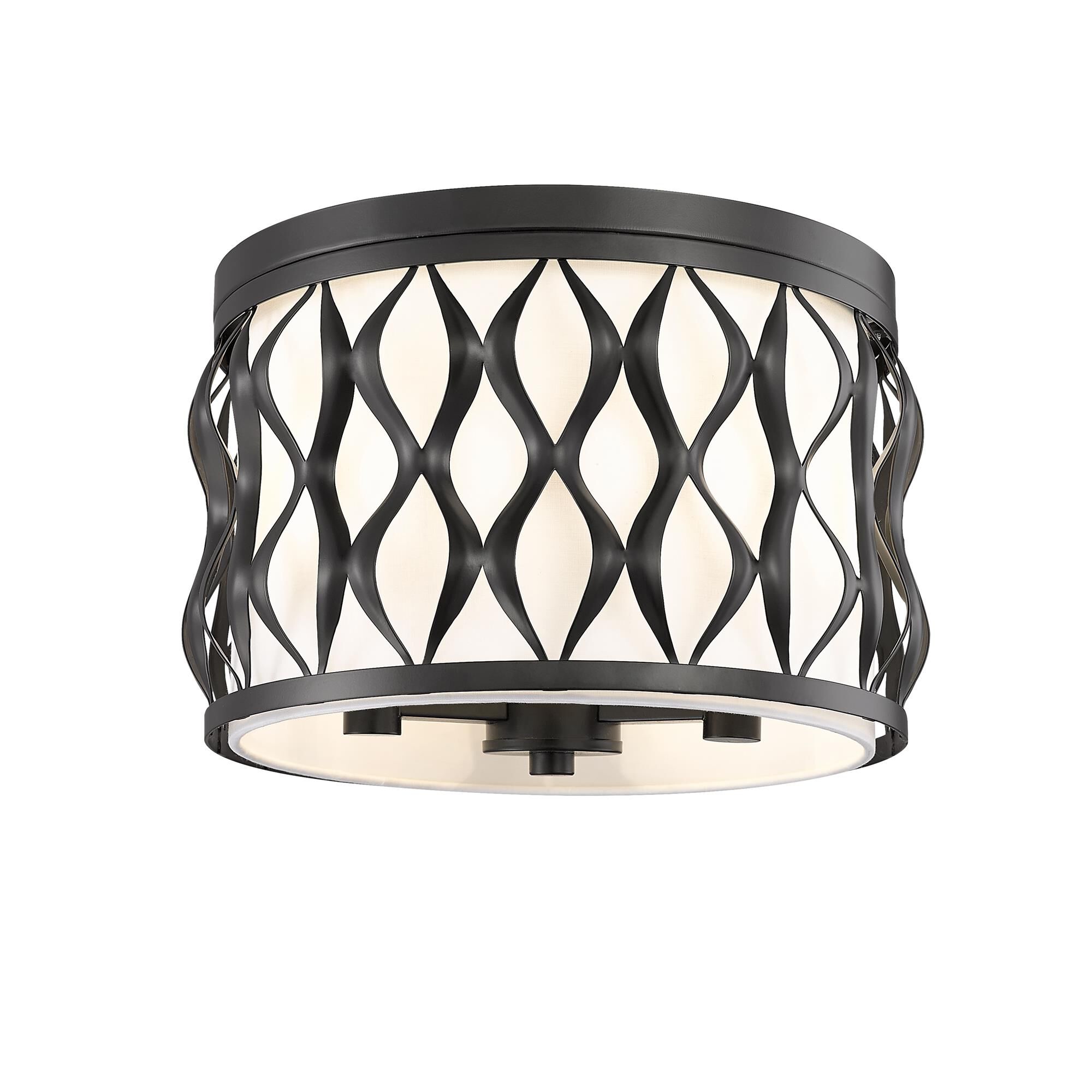 Shown in Matte Black finish and White glass and White shade