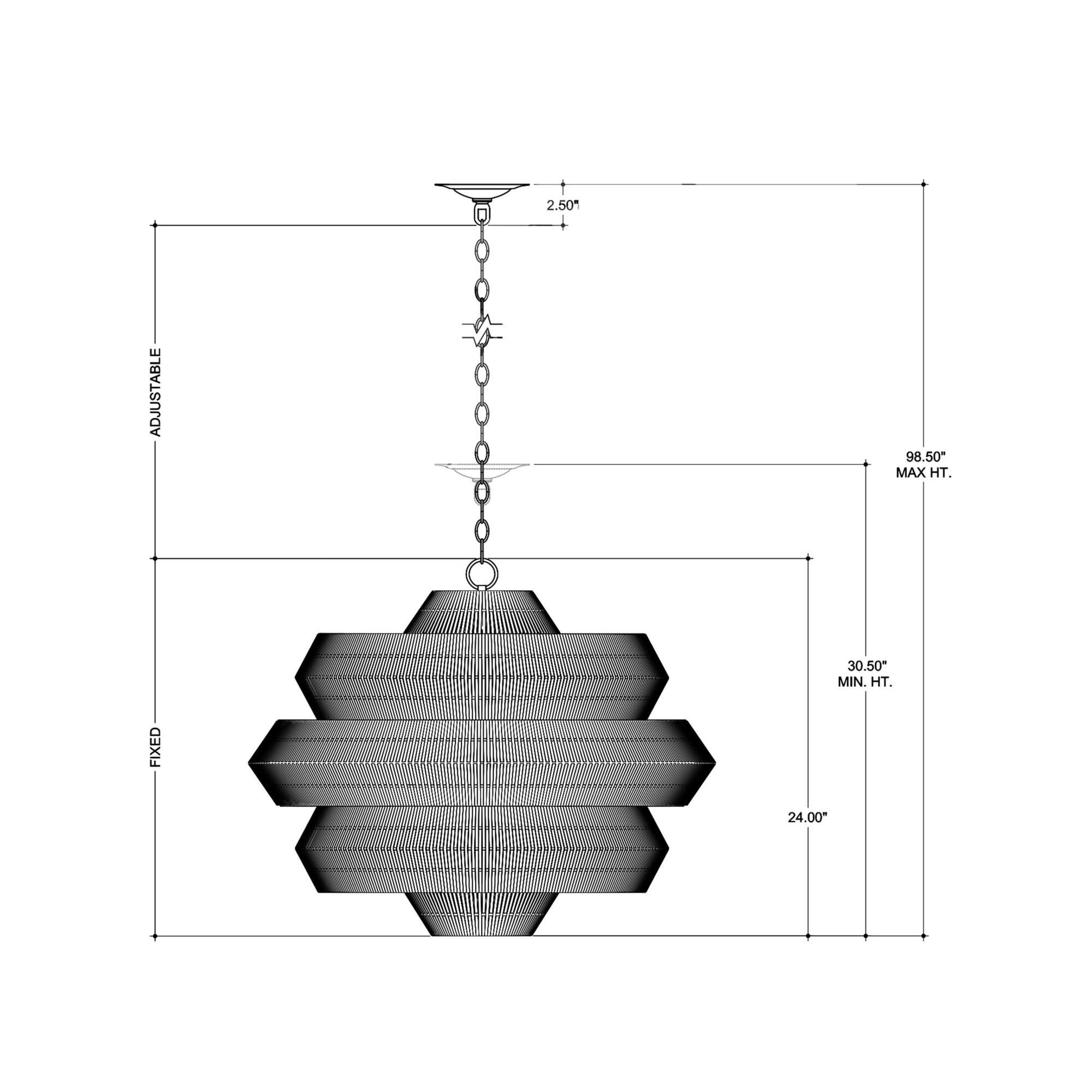 Antibes 30 Inch Chandelier by Currey and Company
