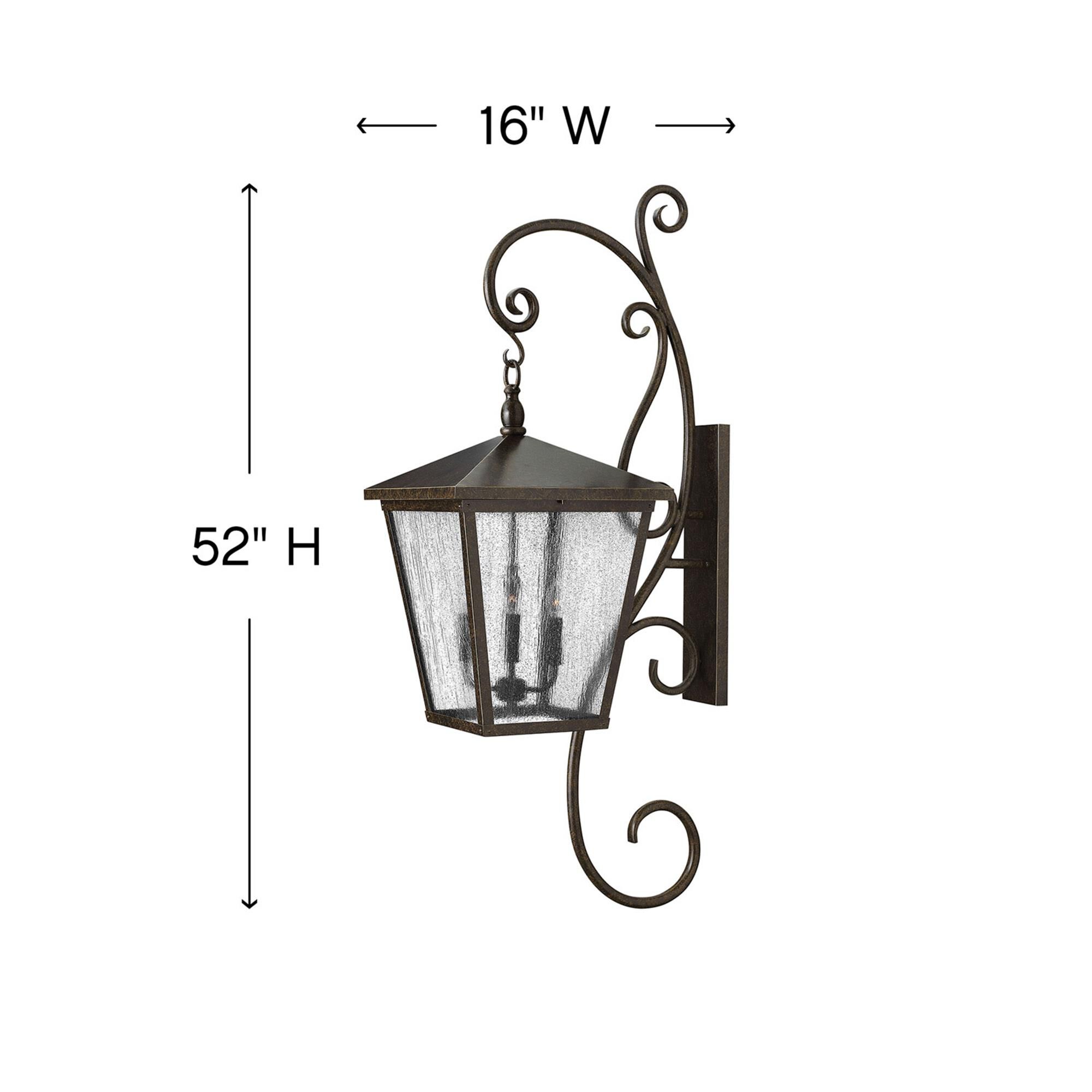 Shown in Regency Bronze finish and Clear Seedy glass
