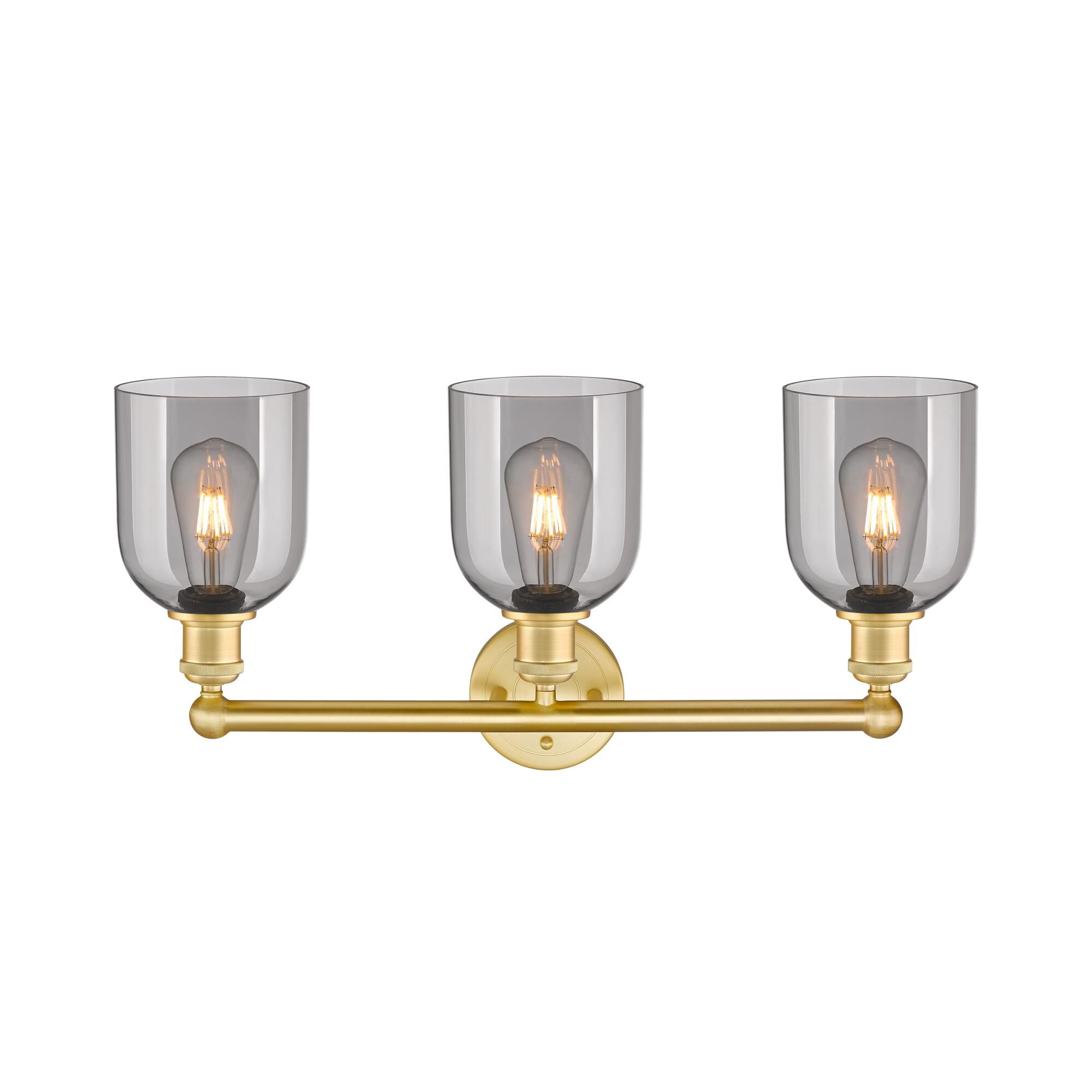 Shown in Satin Gold finish and Light Smoke glass