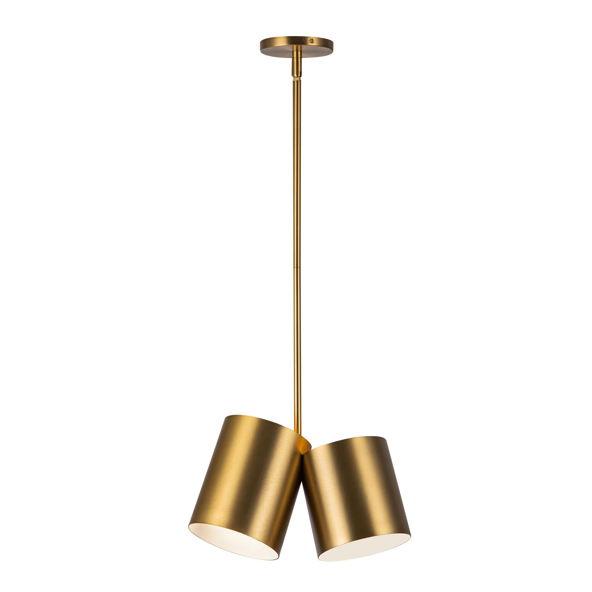 Shown in Brushed Gold finish and Steel shade