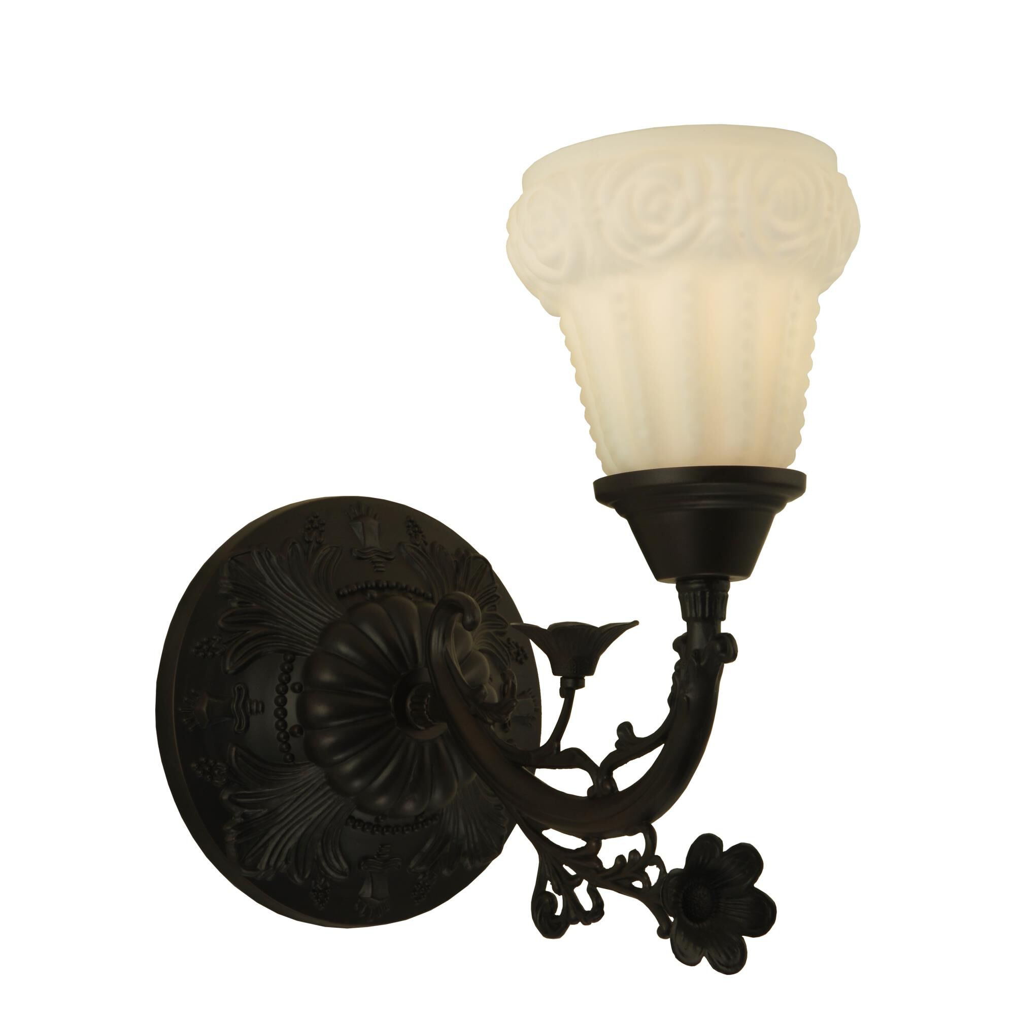 White Puffy Rose 11 Inch Wall Sconce by Meyda Lighting