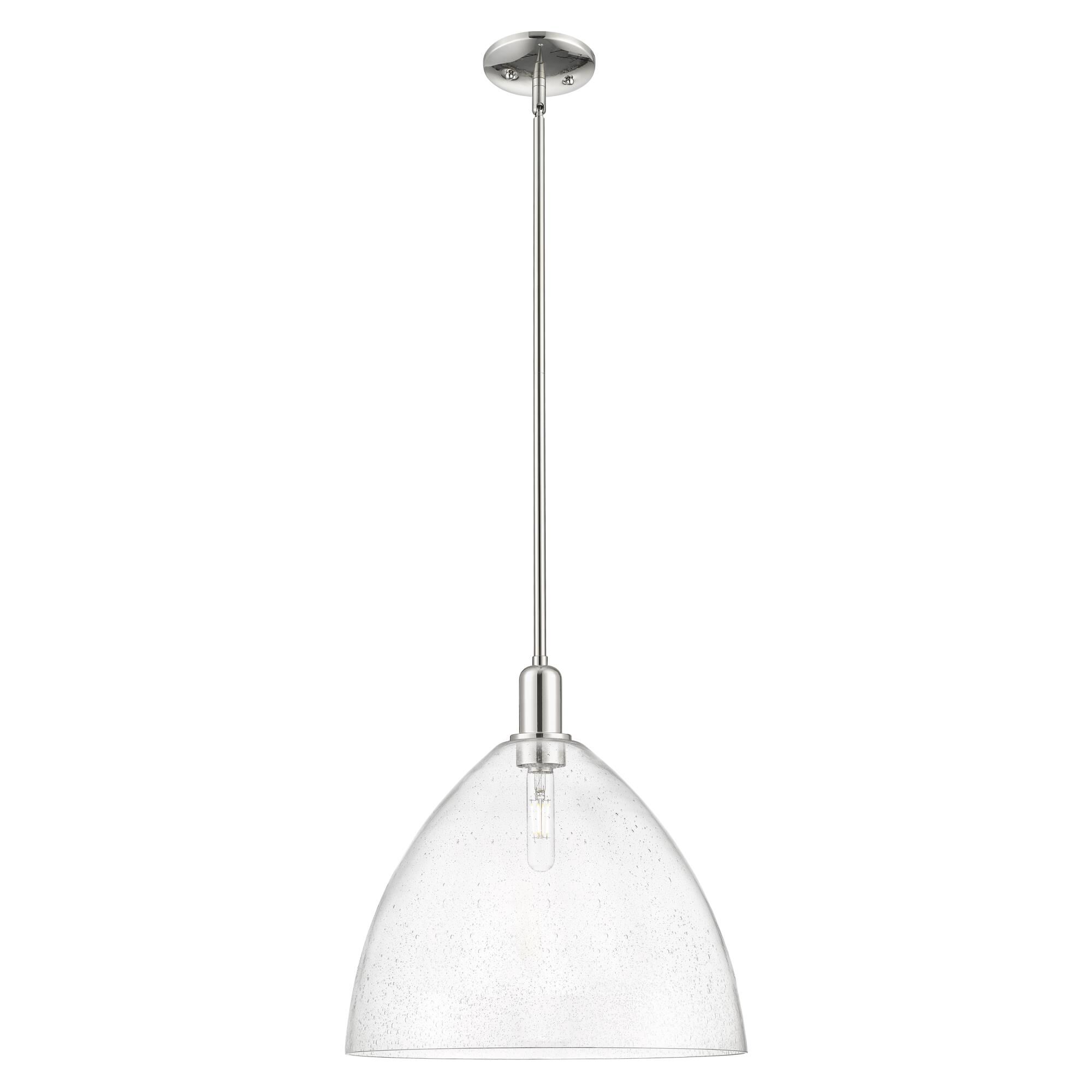 Shown in Polished Nickel finish and Seedy glass