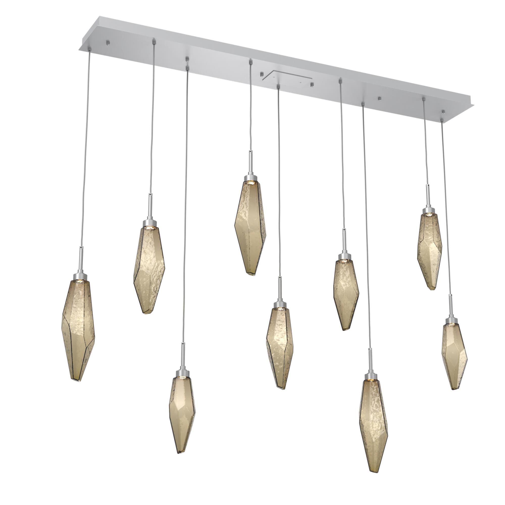 Shown in Classic Silver finish and Chilled Blown And Bronze glass