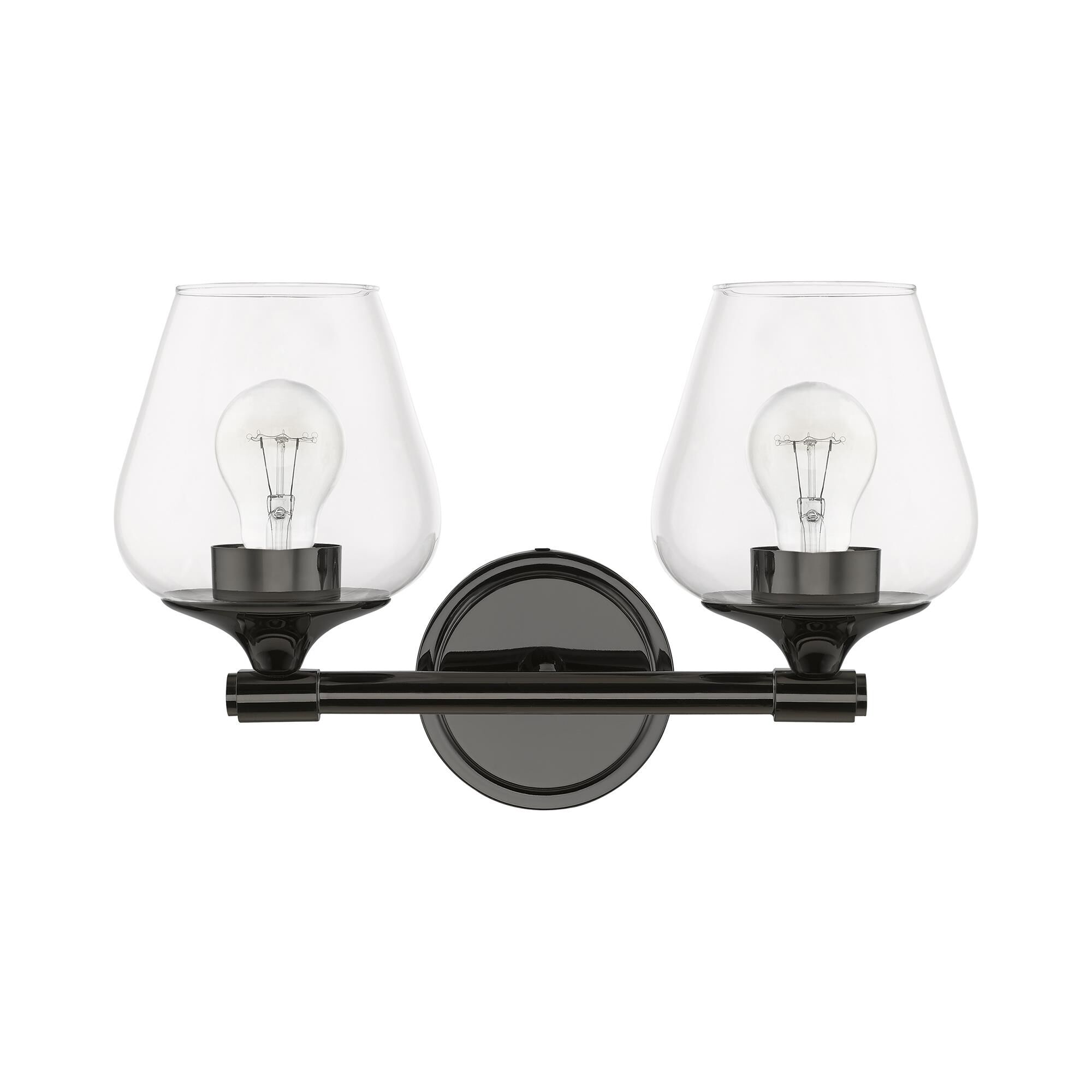 Shown in Black Chrome finish and Clear glass