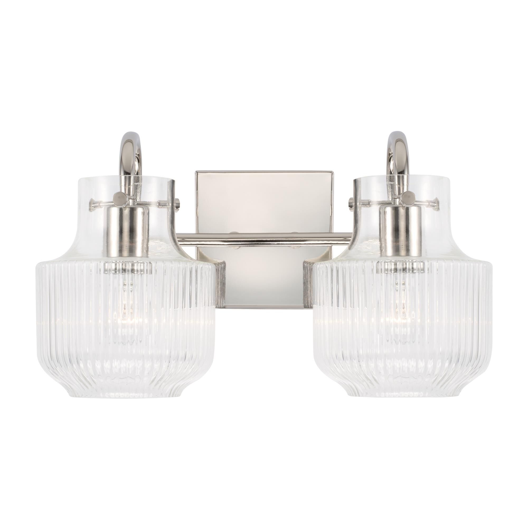 Shown in Polished Nickel finish and Clear Fluted glass