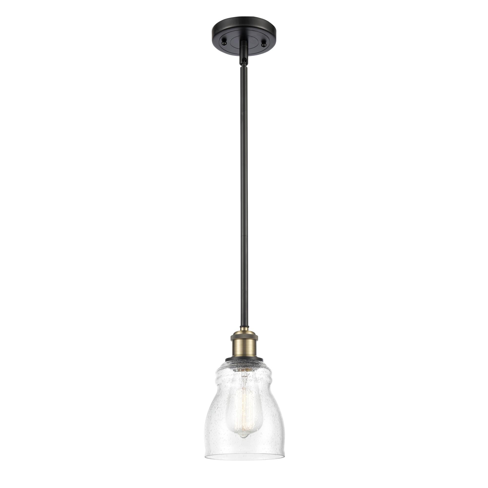 Shown in Black Antique Brass finish and Bell glass and Glass shade