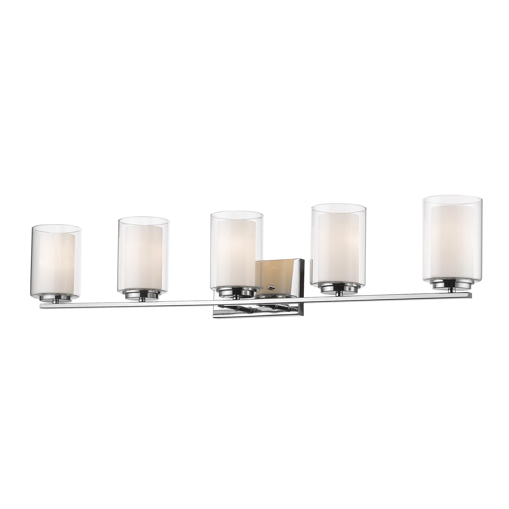 Shown in Chrome finish and Glass shade