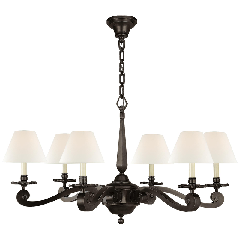 Alexa Hampton Myrna 33 Inch 6 Light Chandelier by Visual Comfort Signature Collection