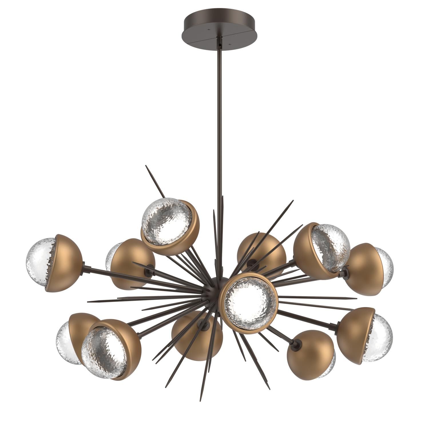 Shown in Flat Bronze finish and Clear glass and Novel Brass accent