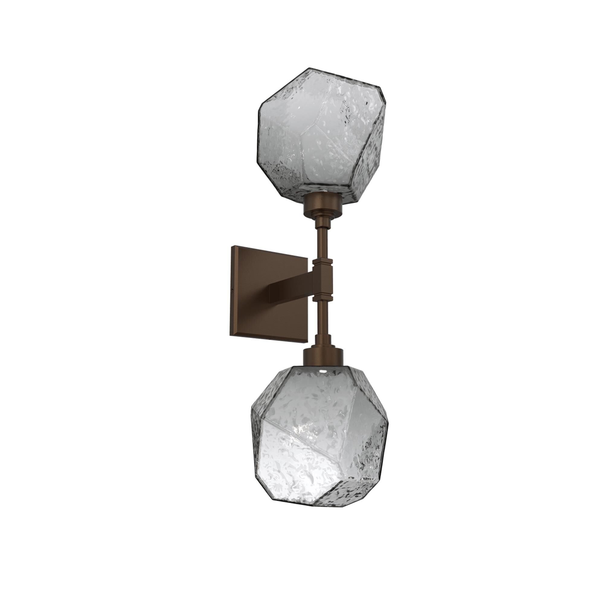 Shown in Flat Bronze finish and Smoke Blown glass