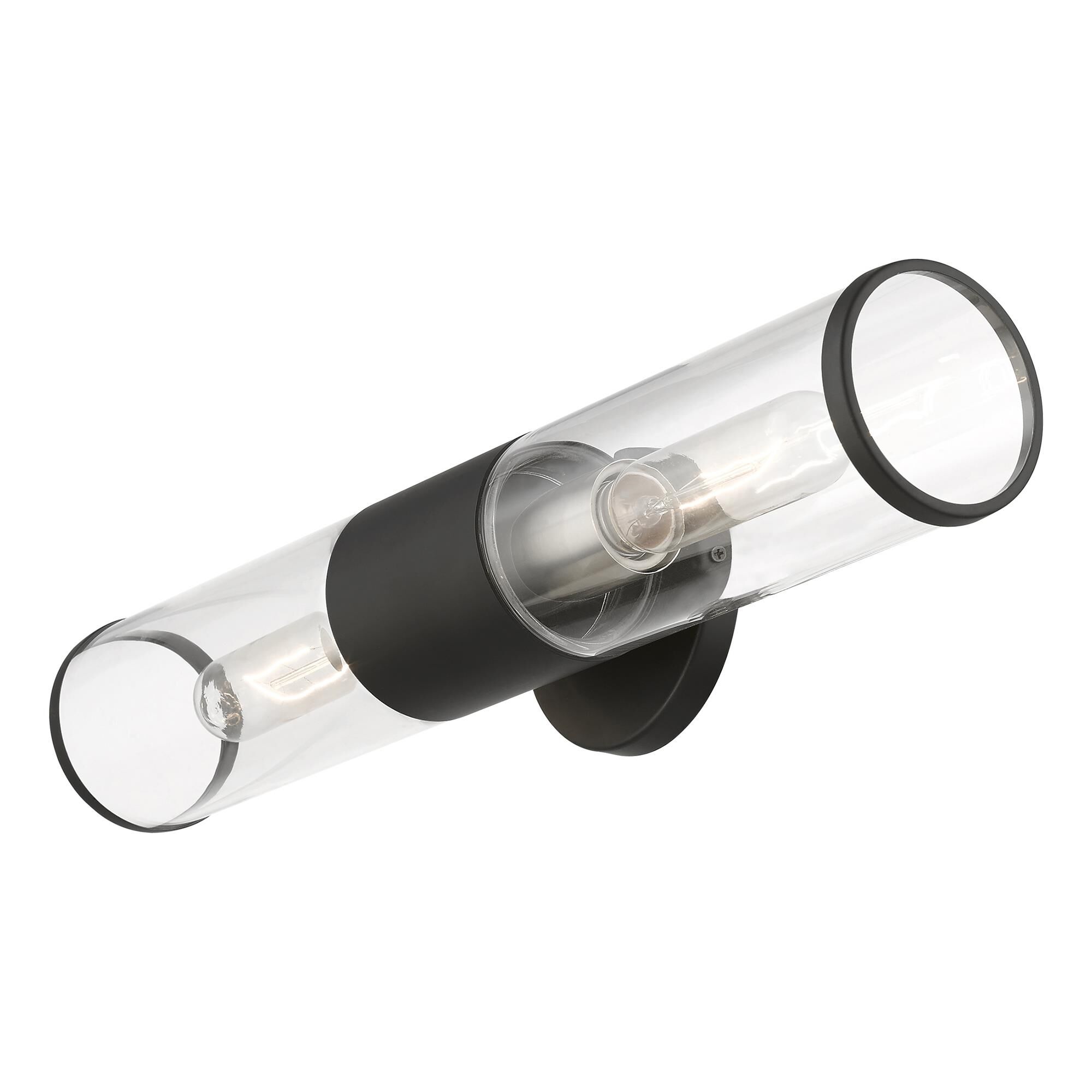 Shown in Black With Brushed Nickel Accent finish and Clear glass and Clear Glass shade