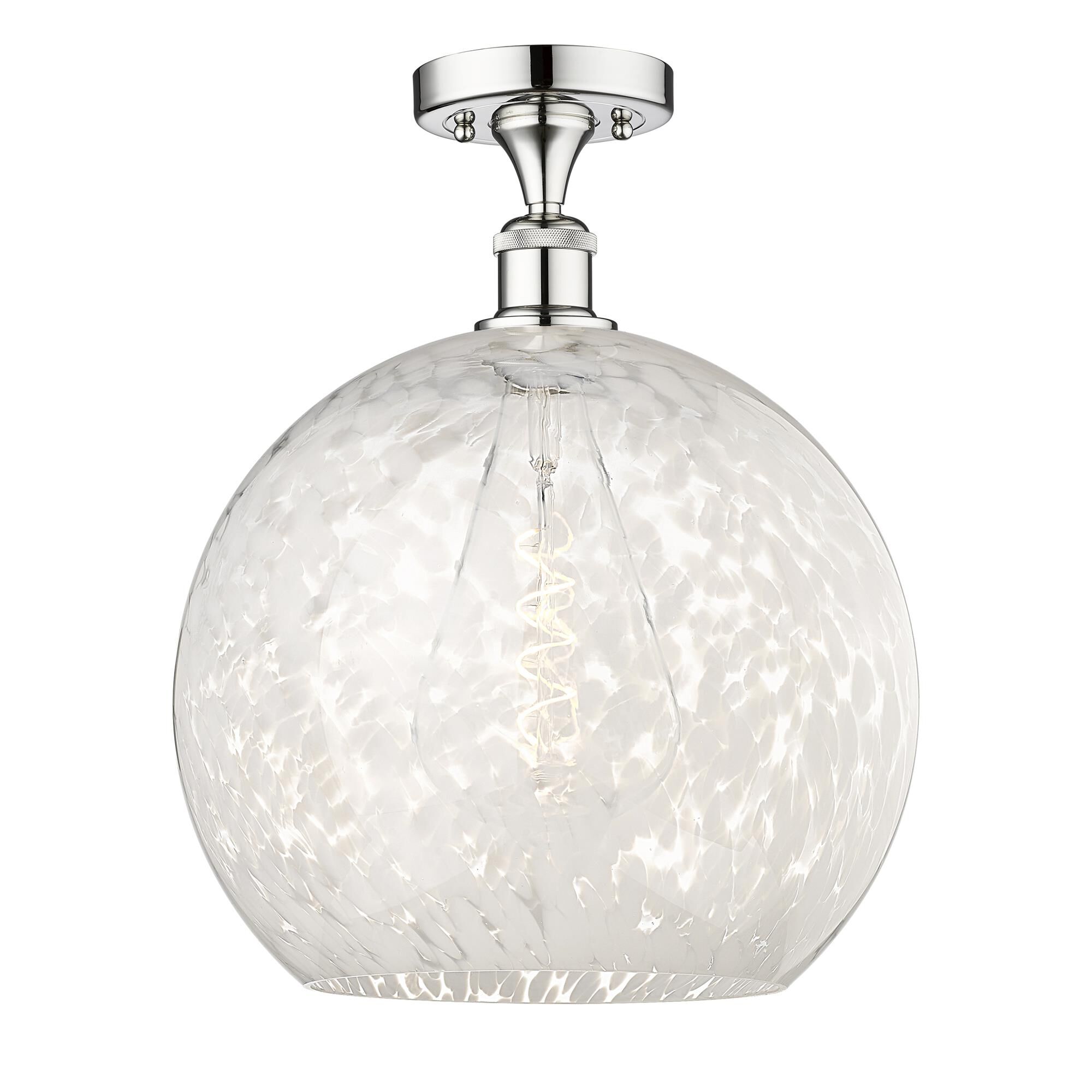 Bruno Marashlian White Mouchette 14 Inch Semi Flush Mount by Innovations Lighting