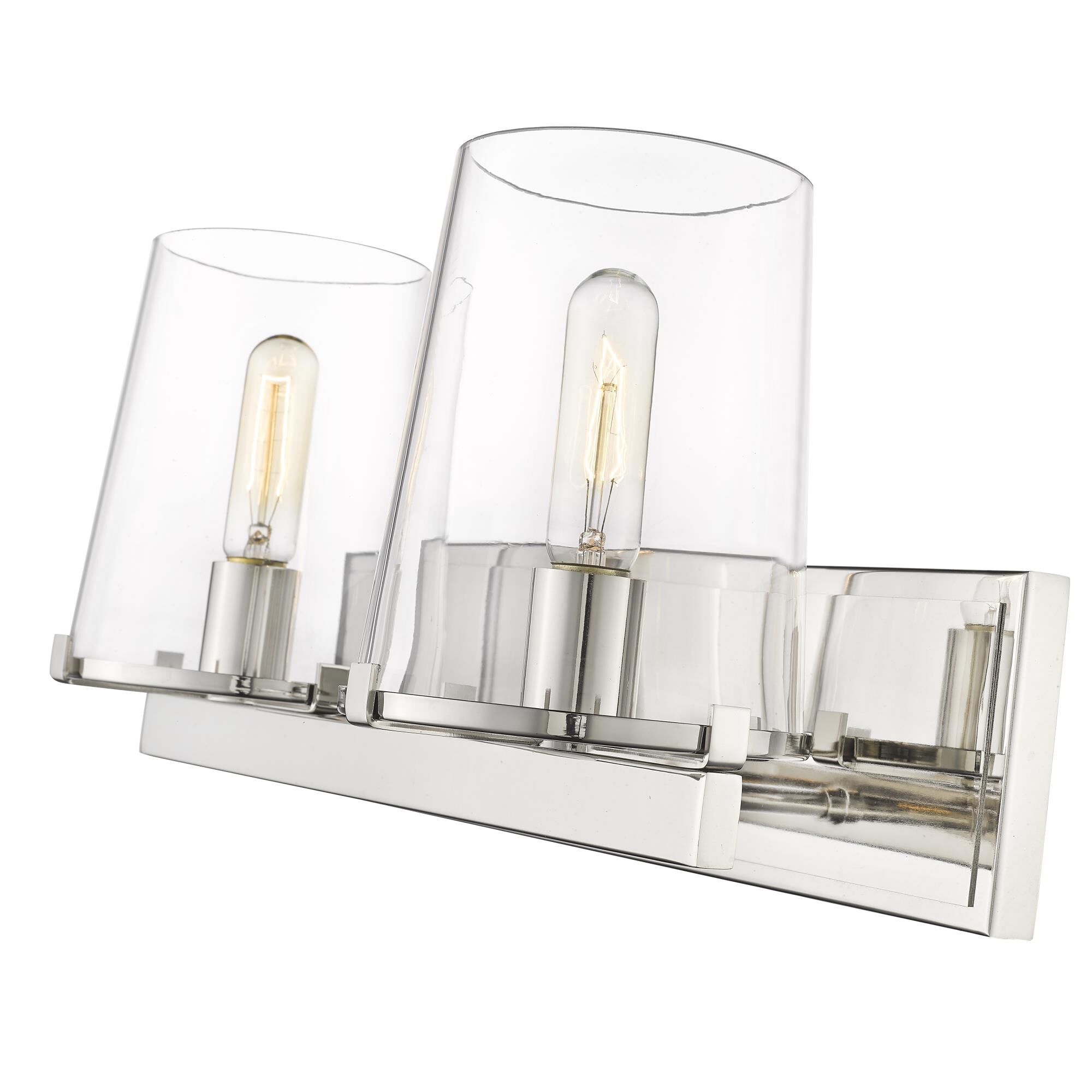 Shown in Polished Nickel finish and Glass shade