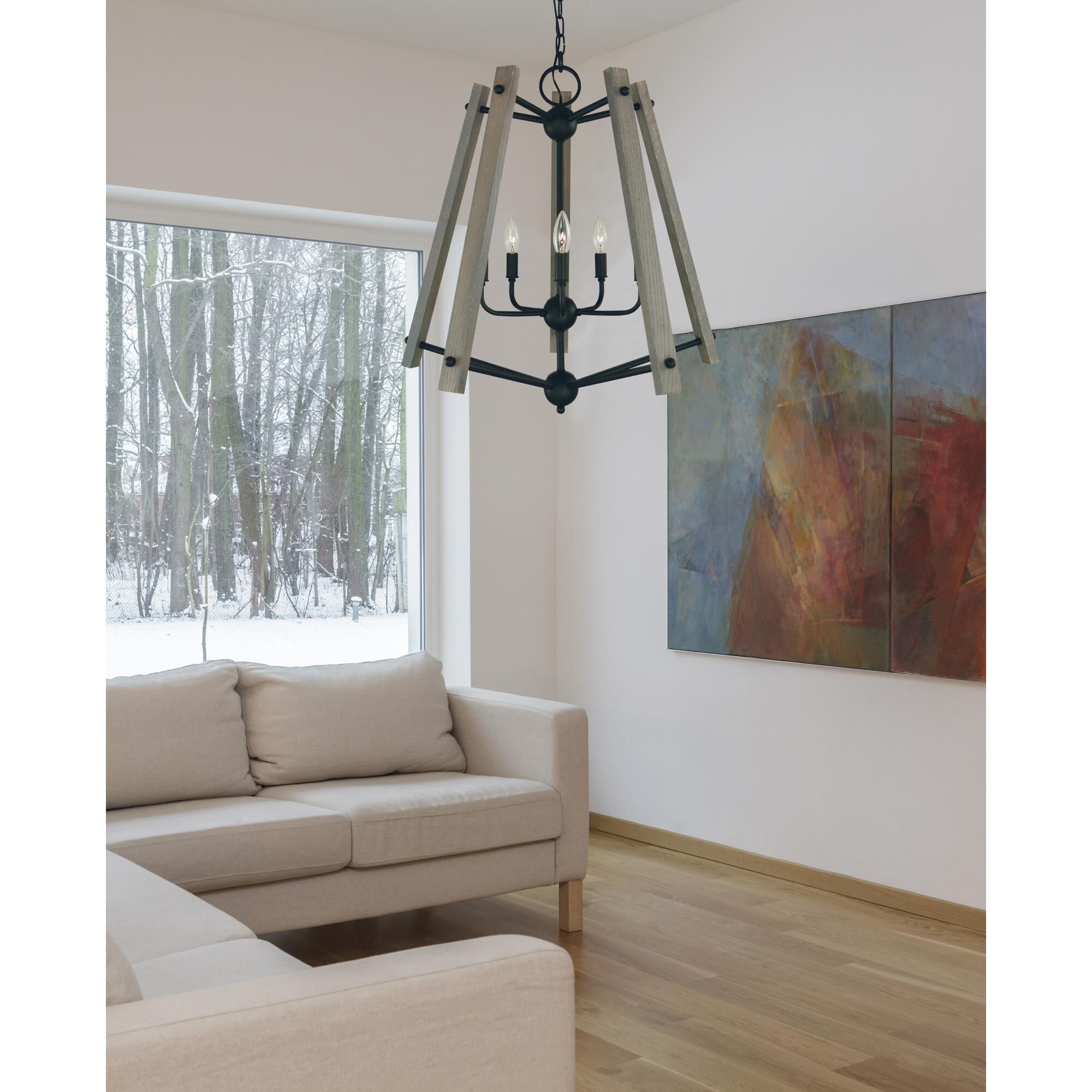 Meredith 24 Inch 5 Light Chandelier by Framburg