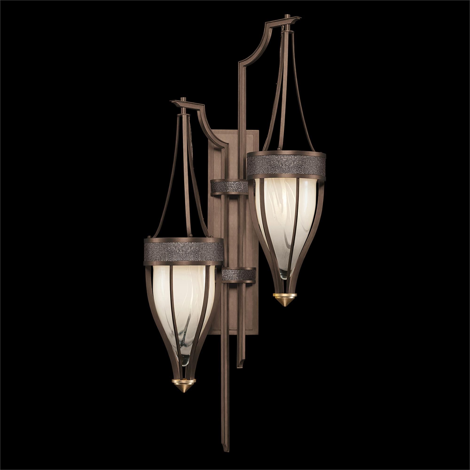 Shown in Bronze and Brass  finish and Pebble accent