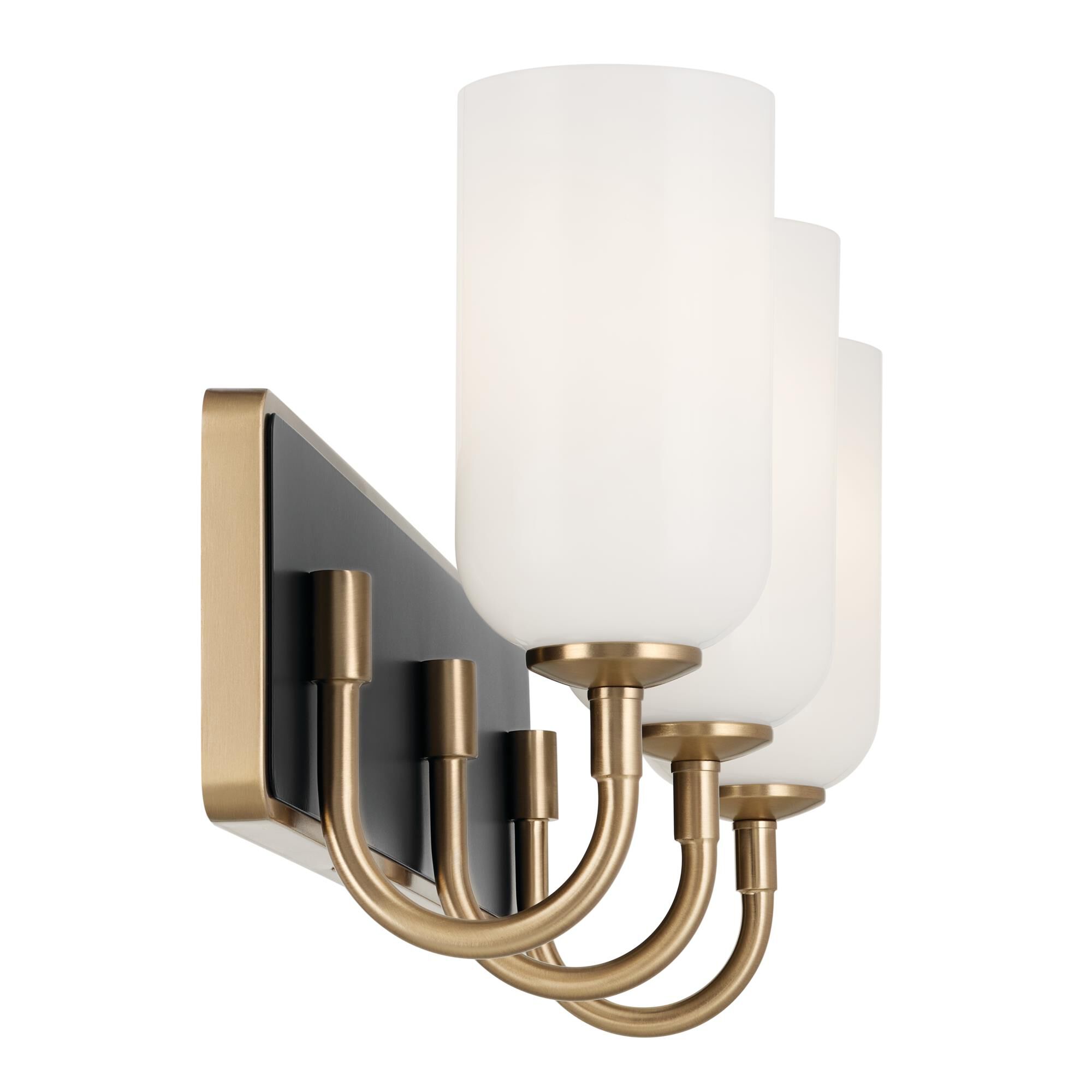 Shown in Champagne Bronze finish and Opal glass