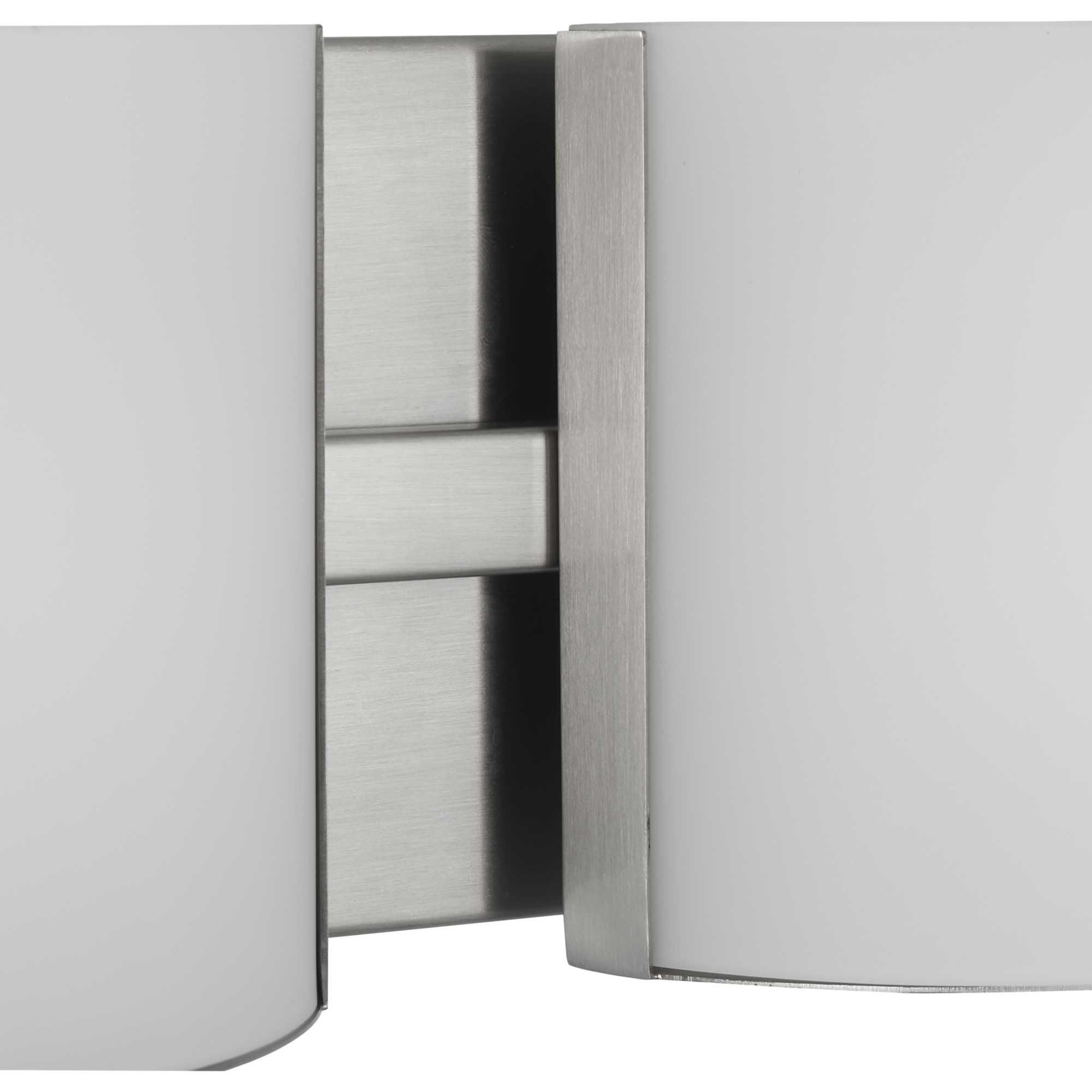 Shown in Brushed Nickel finish and Etched glass