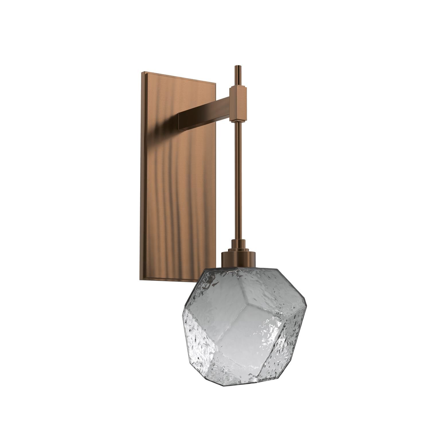 Shown in Burnished Brass finish and Blown Gem Smoke glass