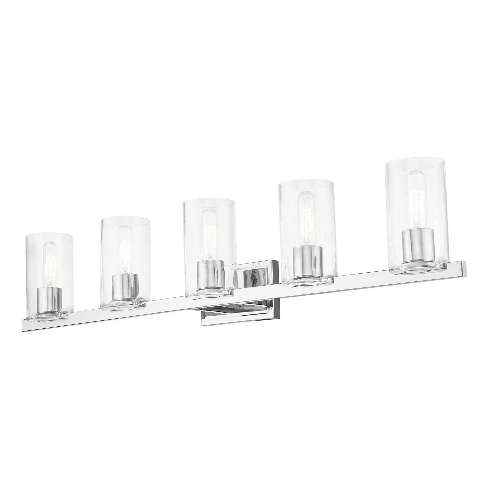 Shown in Polished Chrome finish and Clear glass
