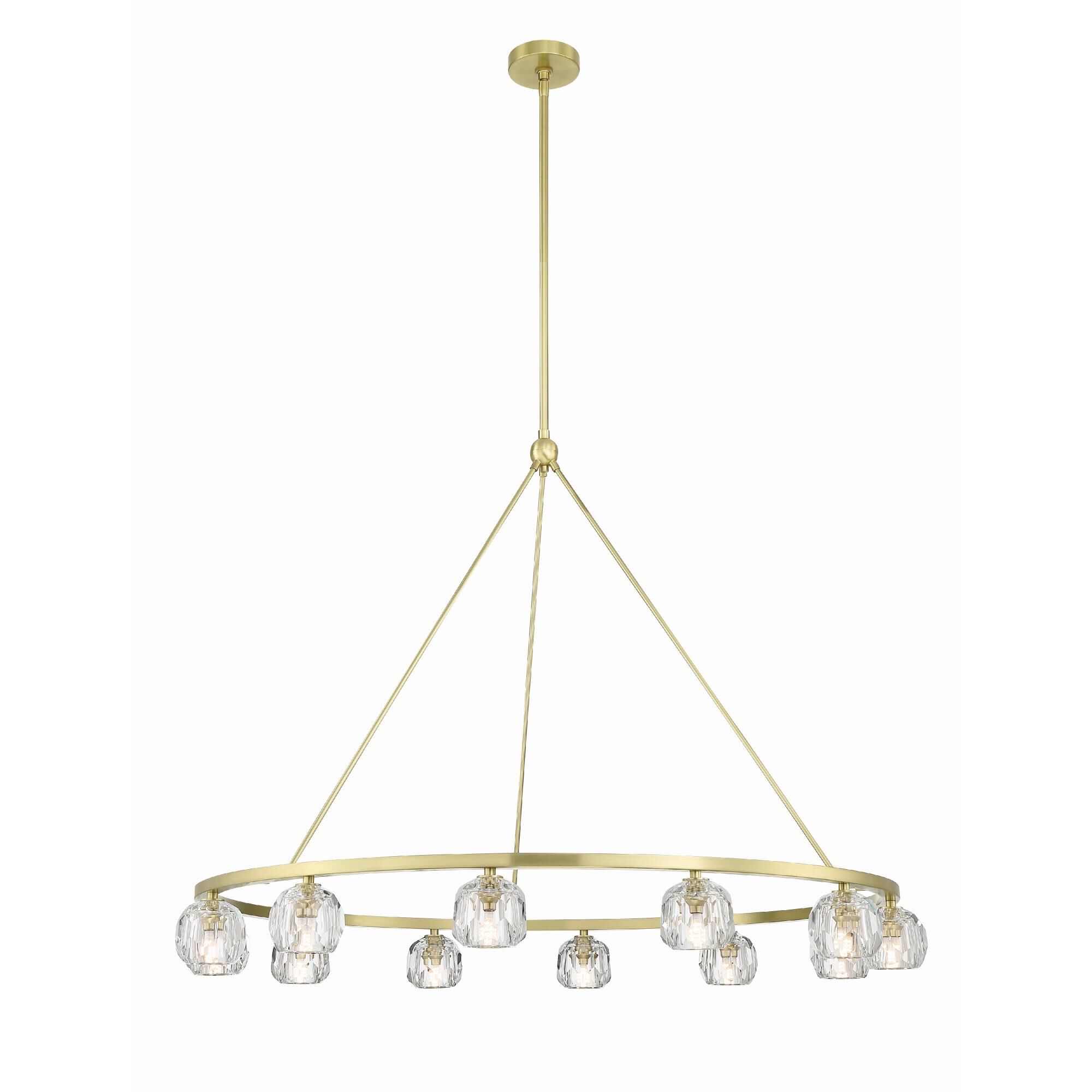 Shown in Soft Brass finish and Faceted Cut crystal and Crystal glass and Crystal shade