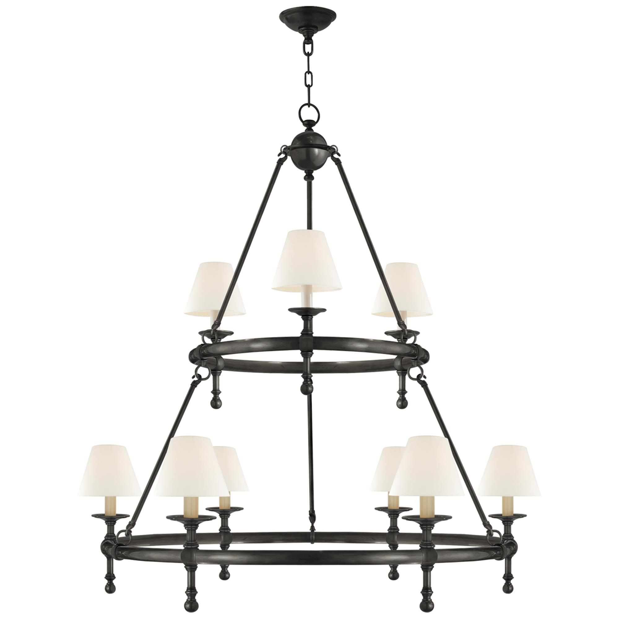 Shown in Bronze finish and Linen shade