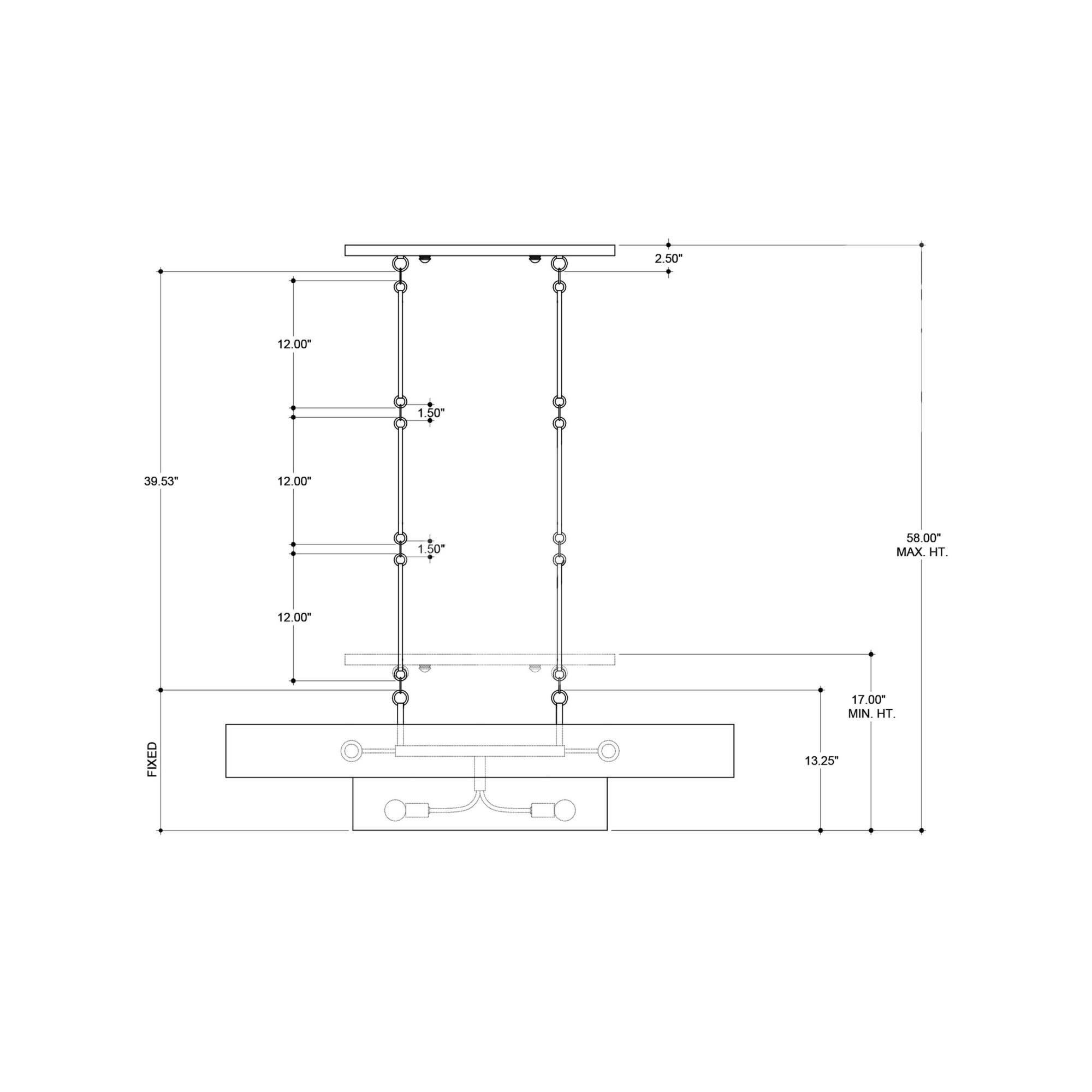 Grand Lotus 51 Inch Linear Suspension Light by Currey and Company